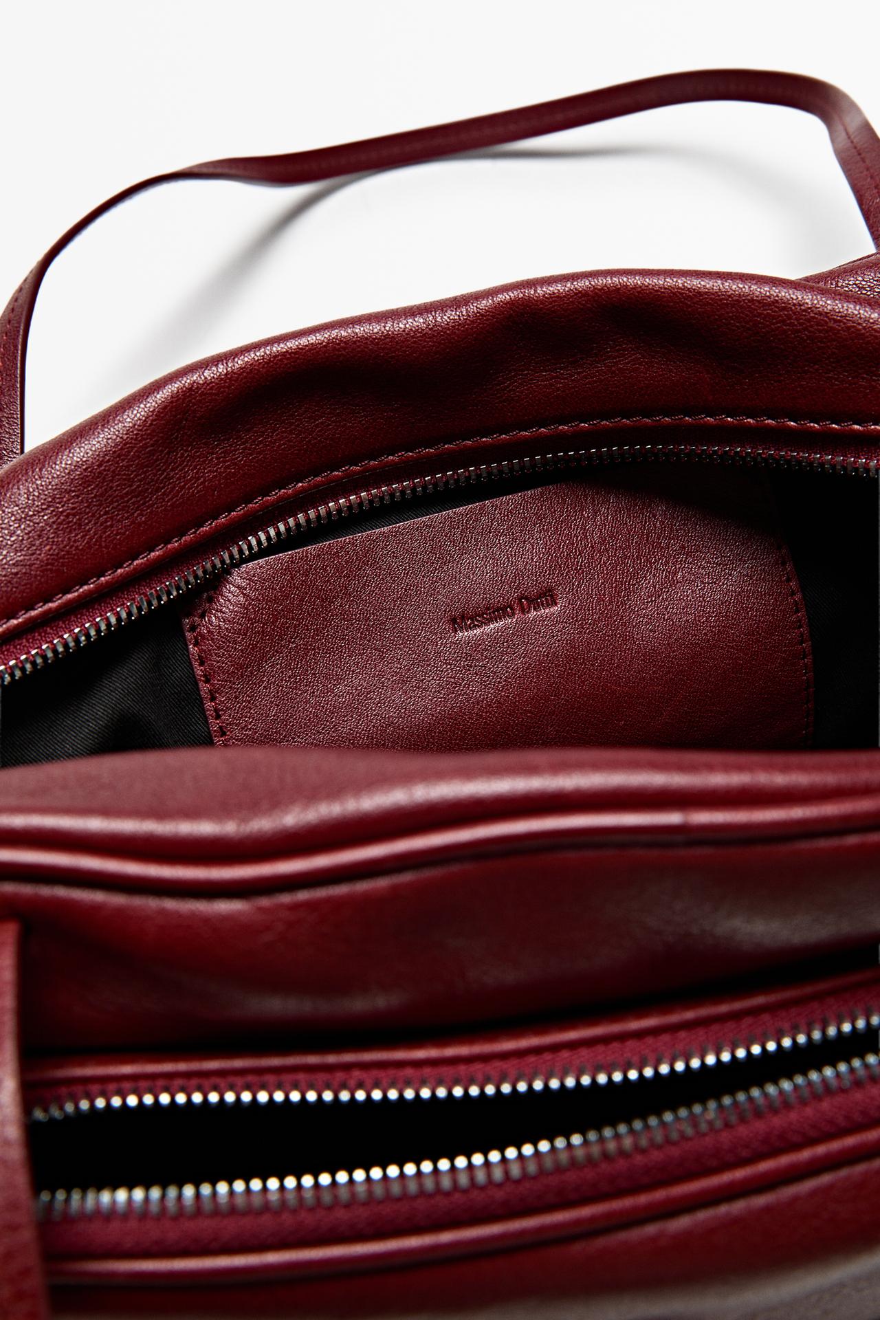 Medium Nappa leather bowling bag — Red