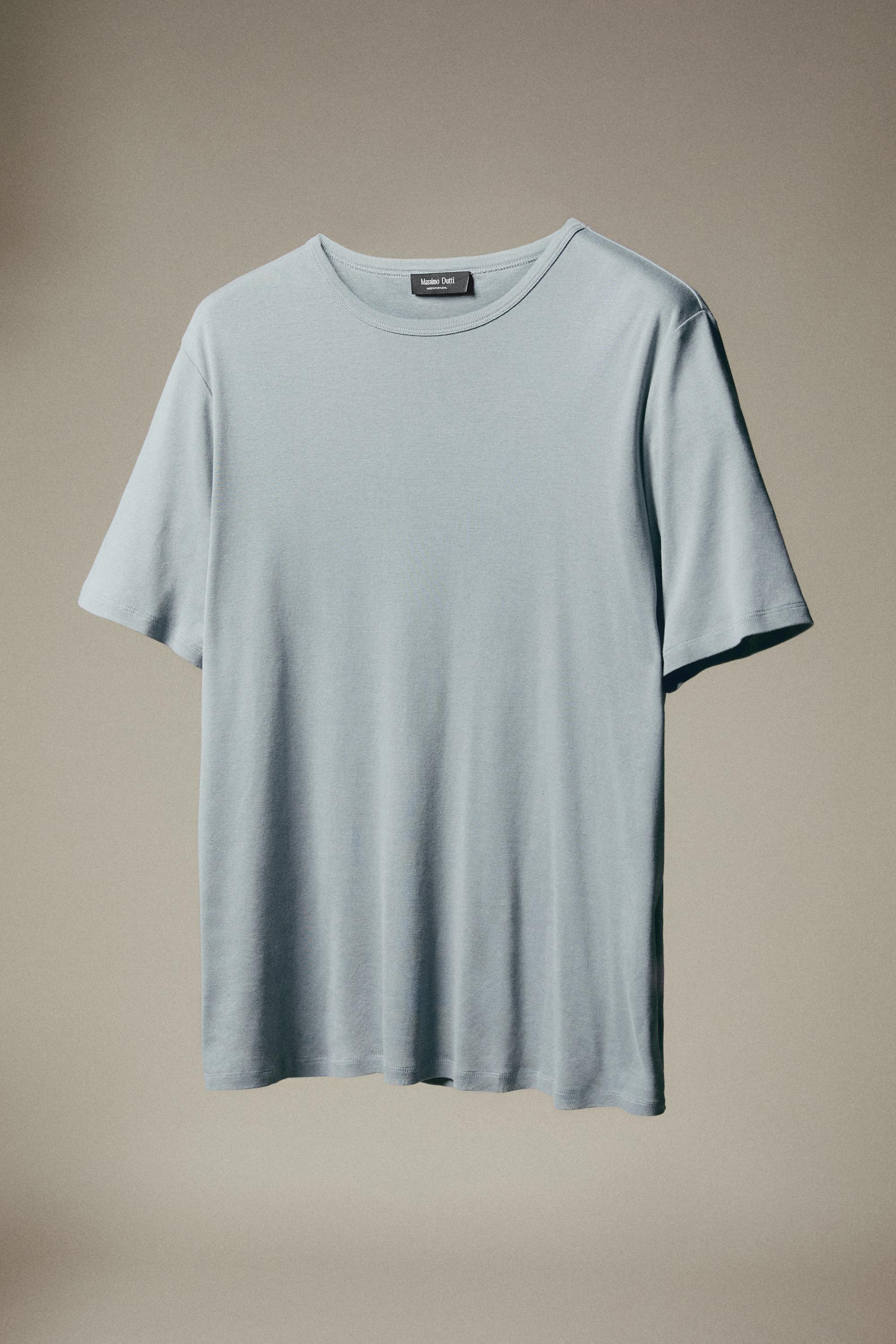 100% cotton short-sleeve T-shirt — GREY BLUE