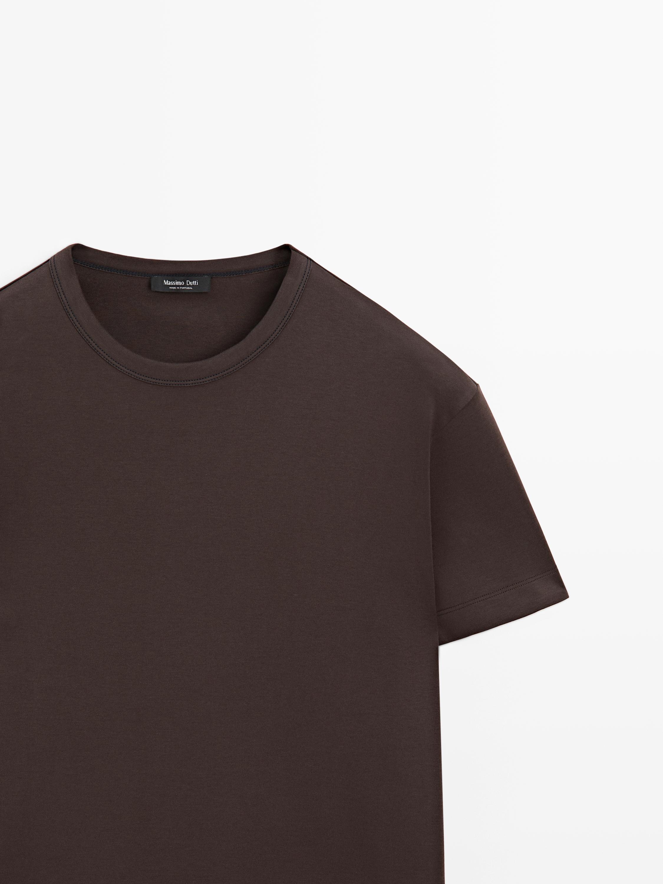 100% cotton short-sleeve T-shirt — Chocolate