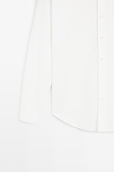 100% cotton regular fit melange twill shirt — WHITE 7