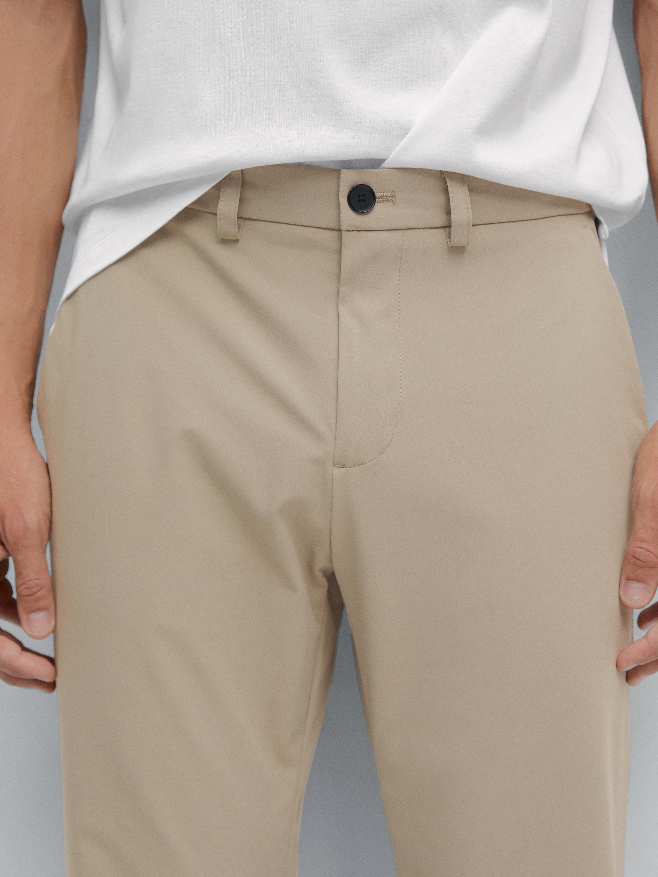 Regular-fit technical trousers — MOLE BROWN
