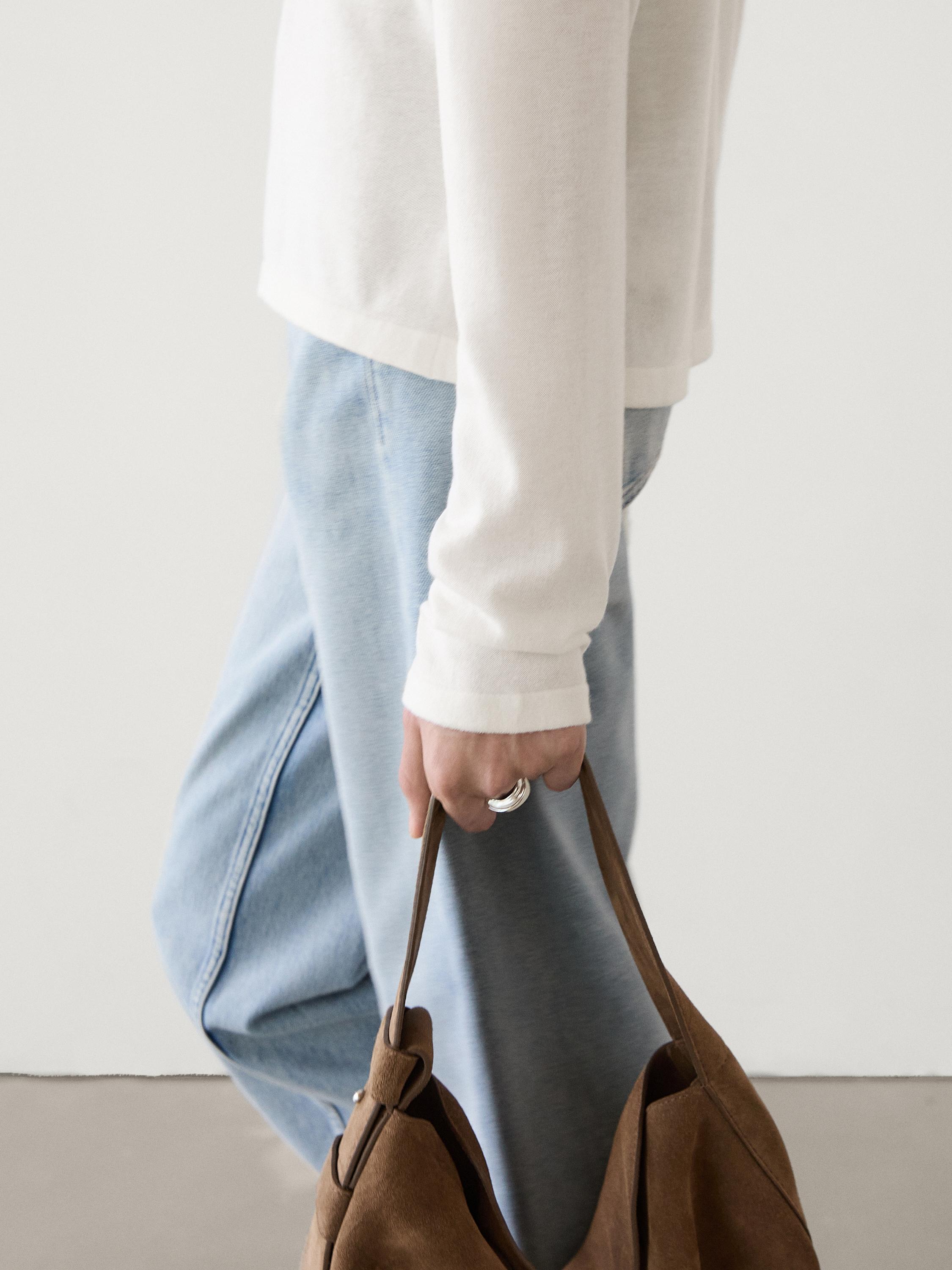 Felt texture knit jumper