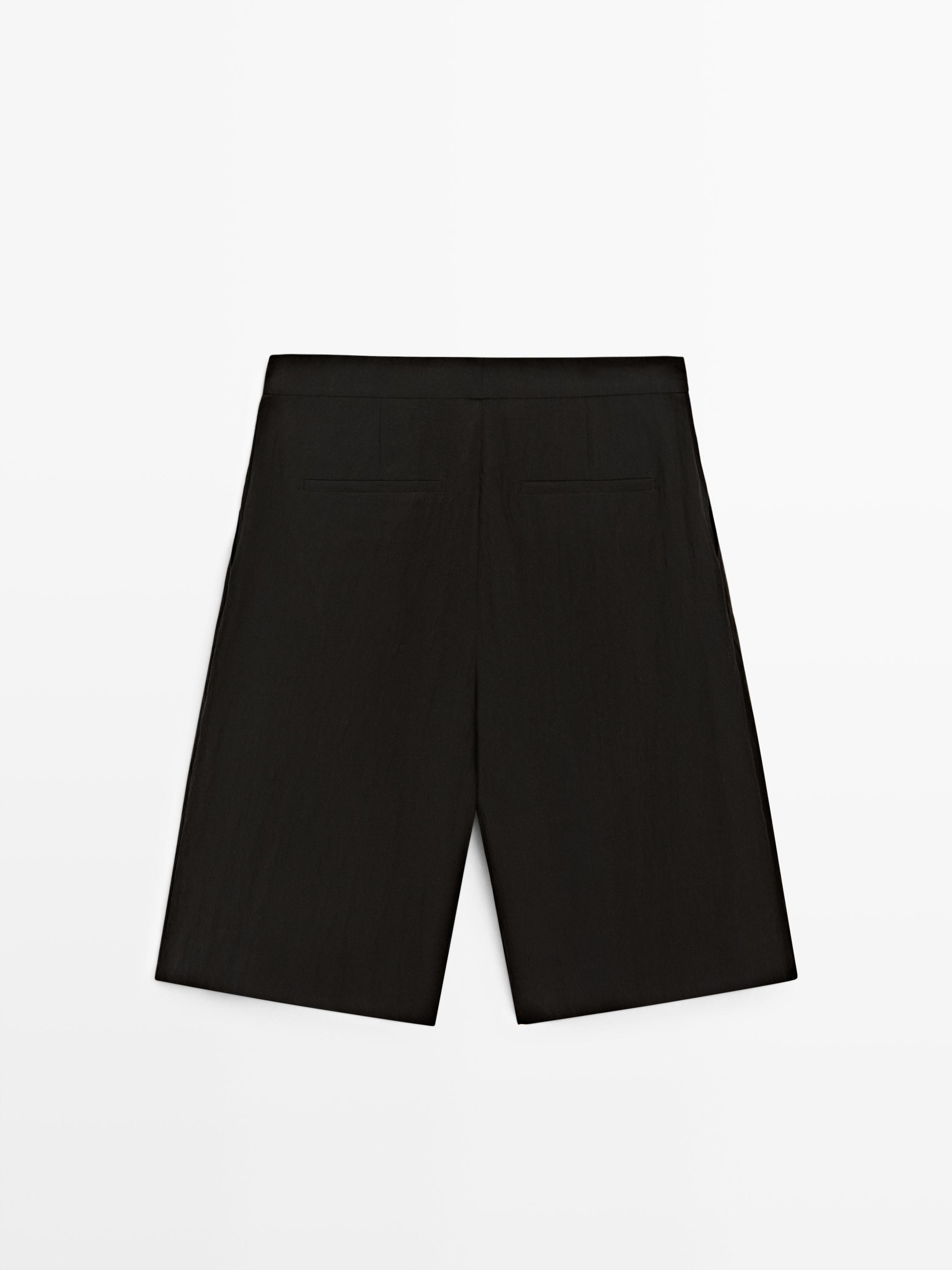 Teknik kumaş bermuda şort