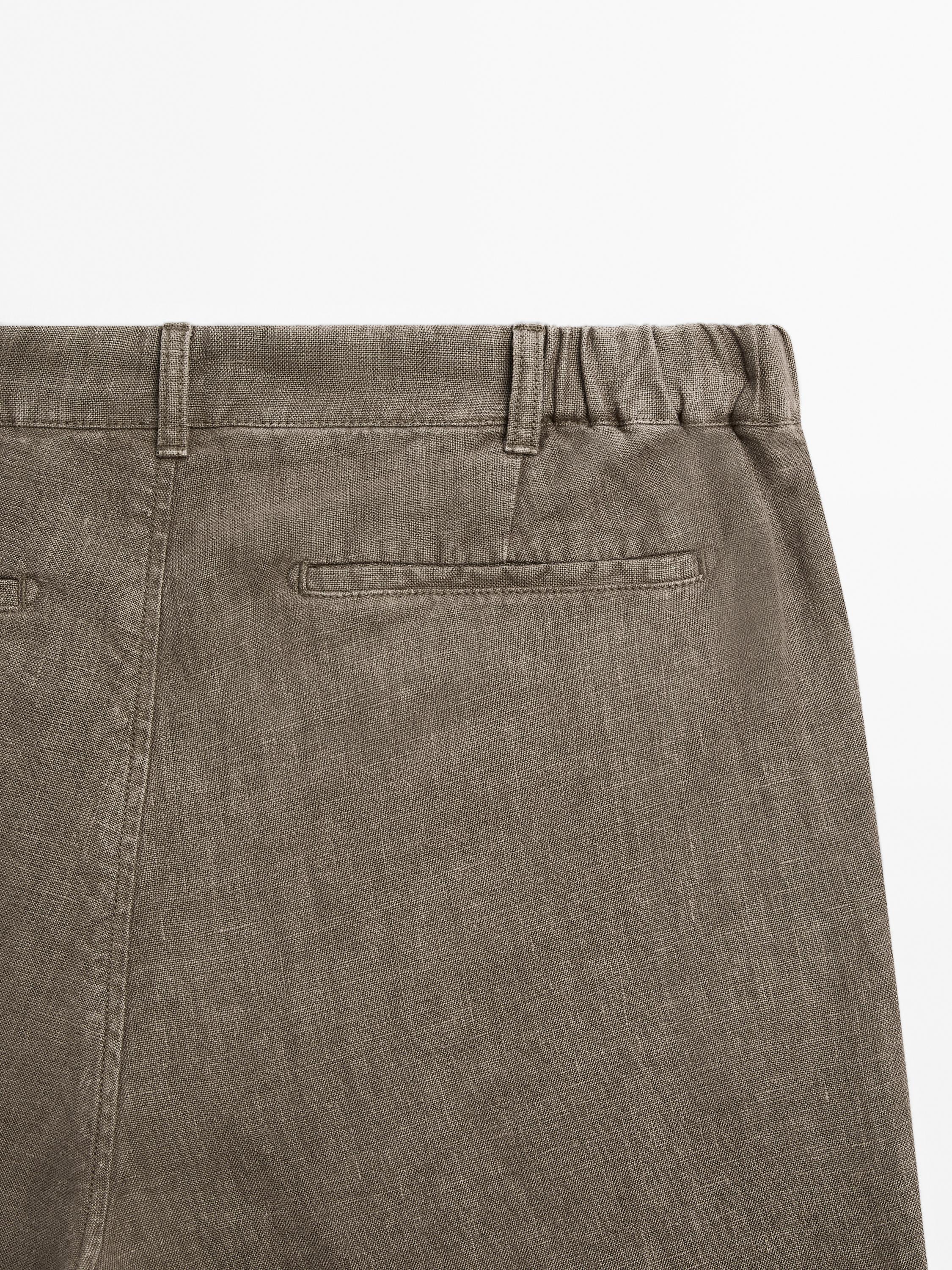 100% linen Bermuda shorts