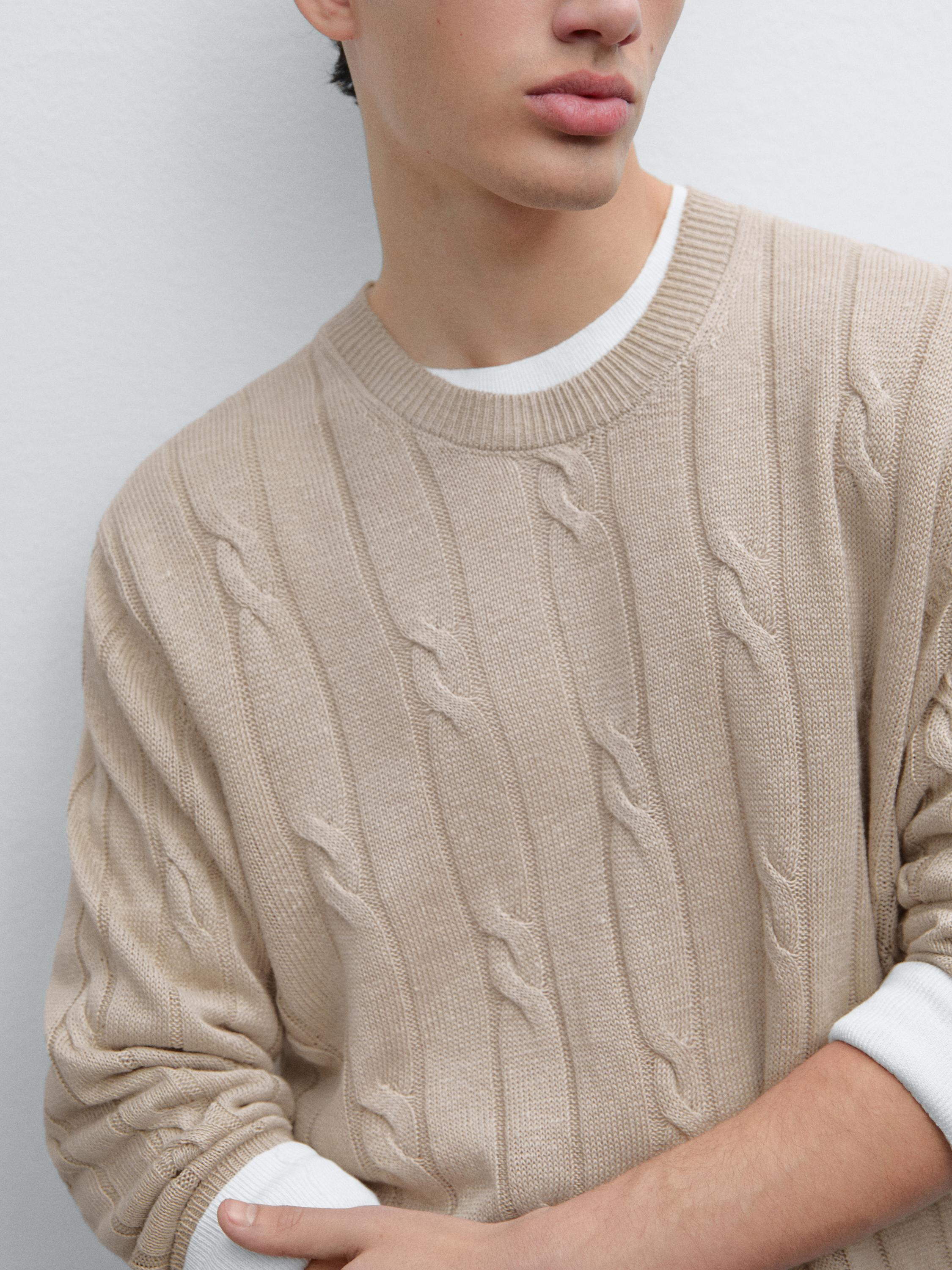 100% linen cable-knit sweater