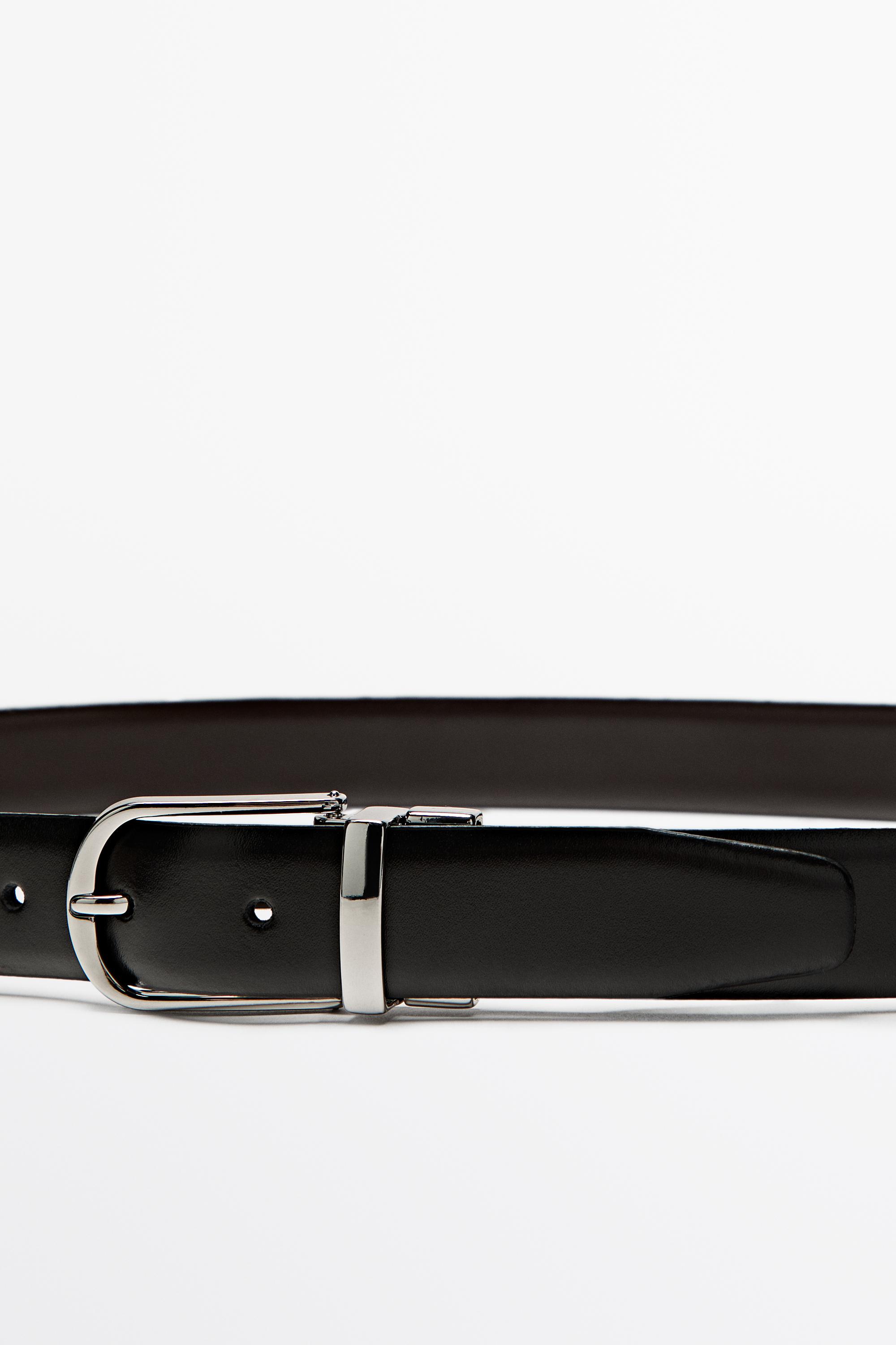 Reversible nappa leather belt — BLACK