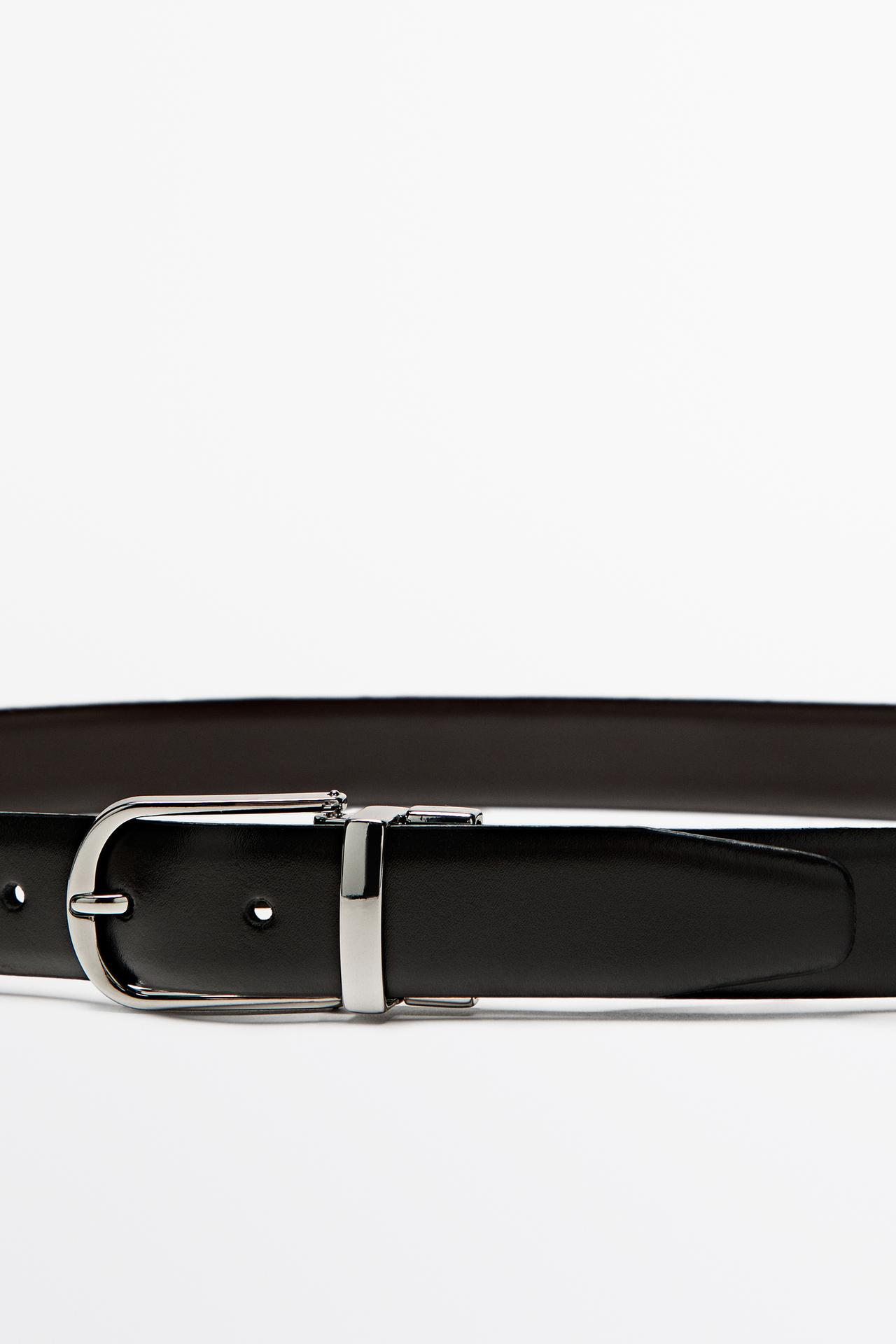 Reversible nappa leather belt — BLACK