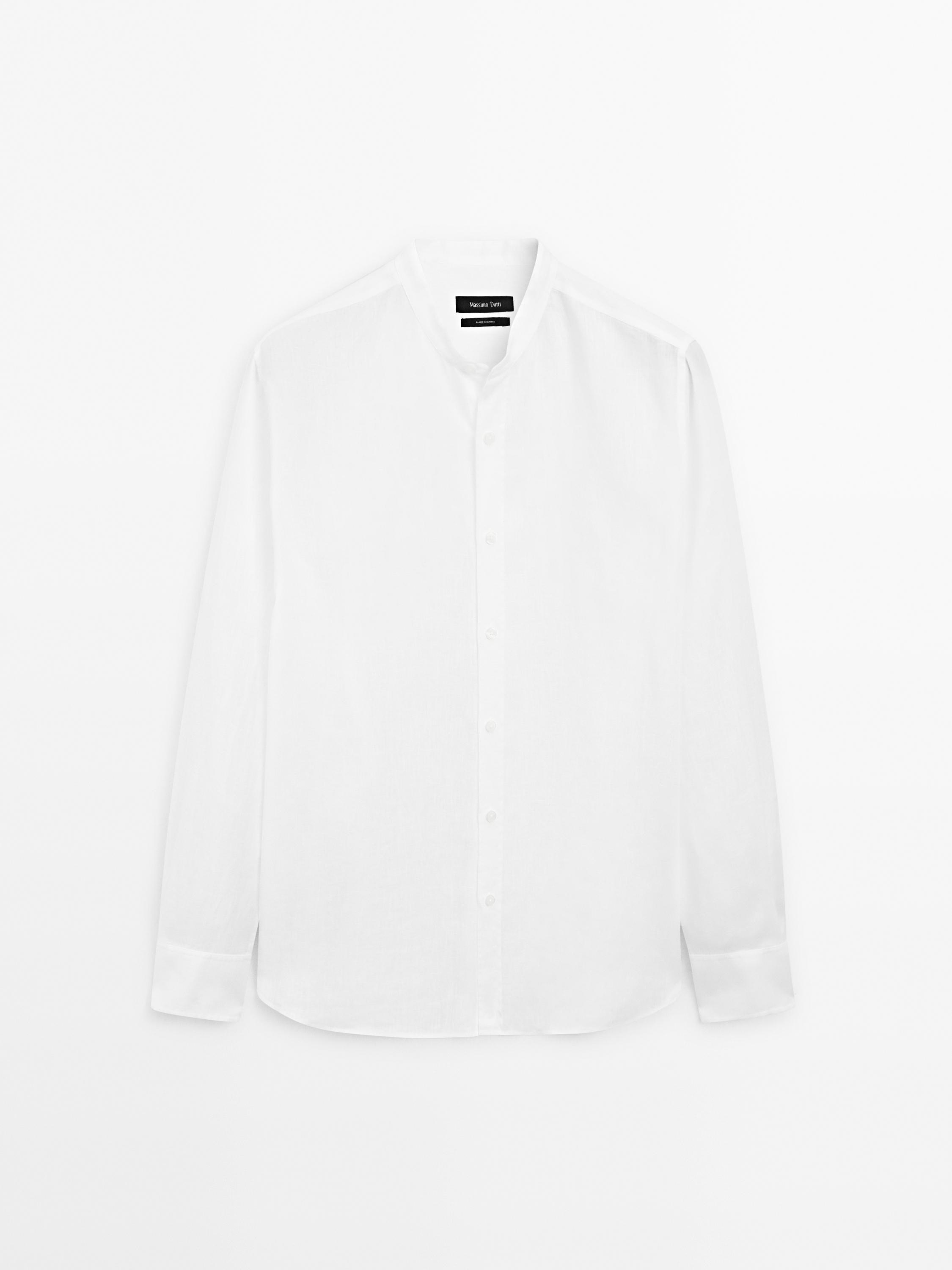 Camisa cuello mao regular fit 100% lino