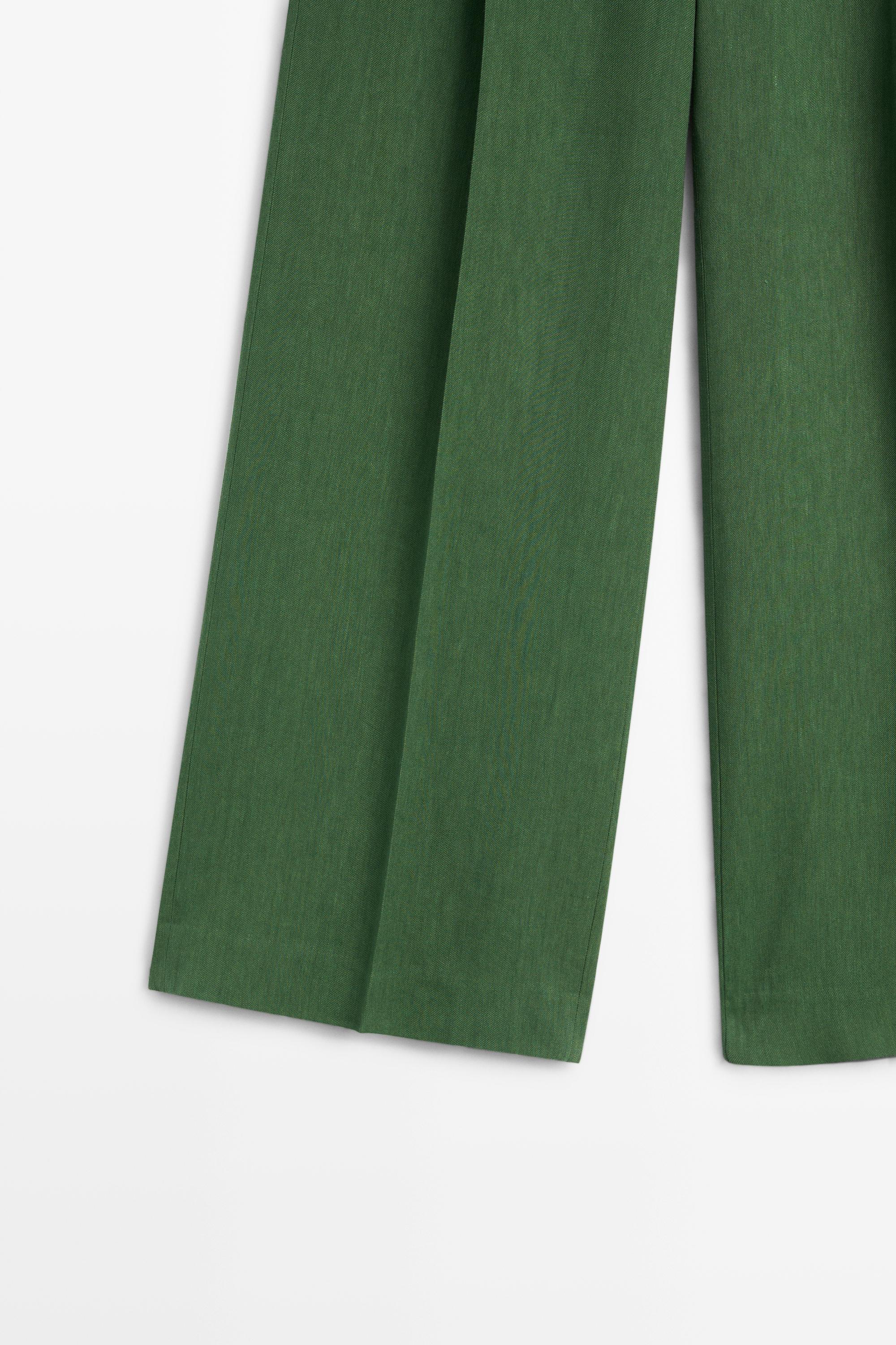 Flowing total look pants — BLUISH GREEN
