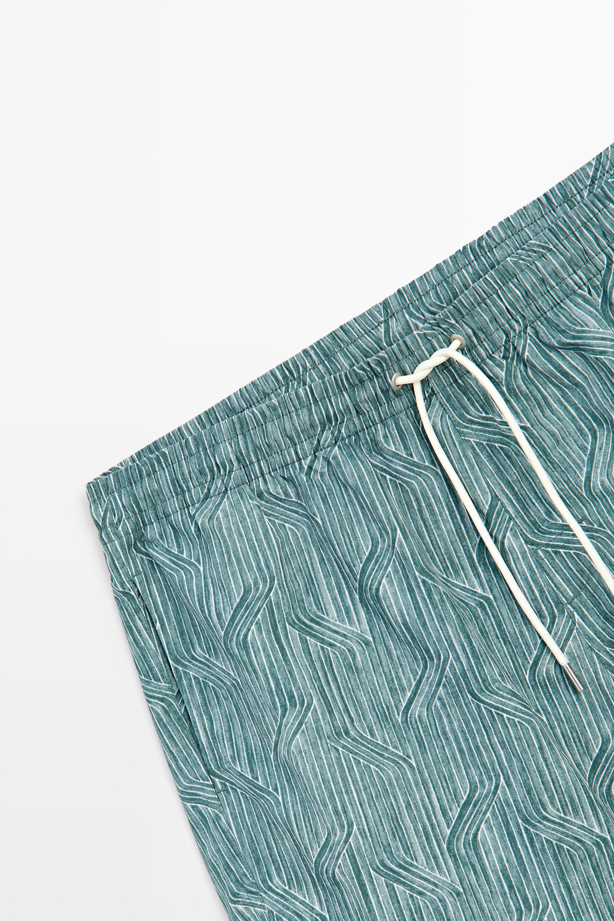 Printed swimming trunks — WATER GREEN
