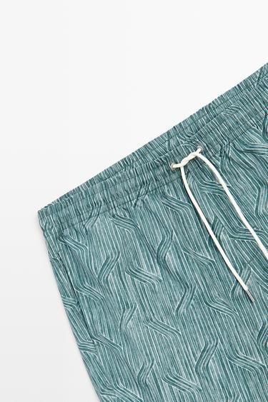 Printed swimming trunks — WATER GREEN 4