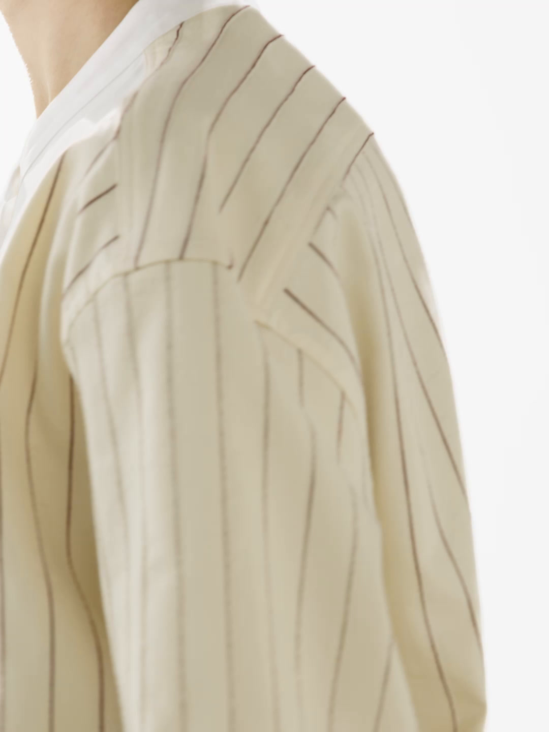 Cotton blend striped chest shirt