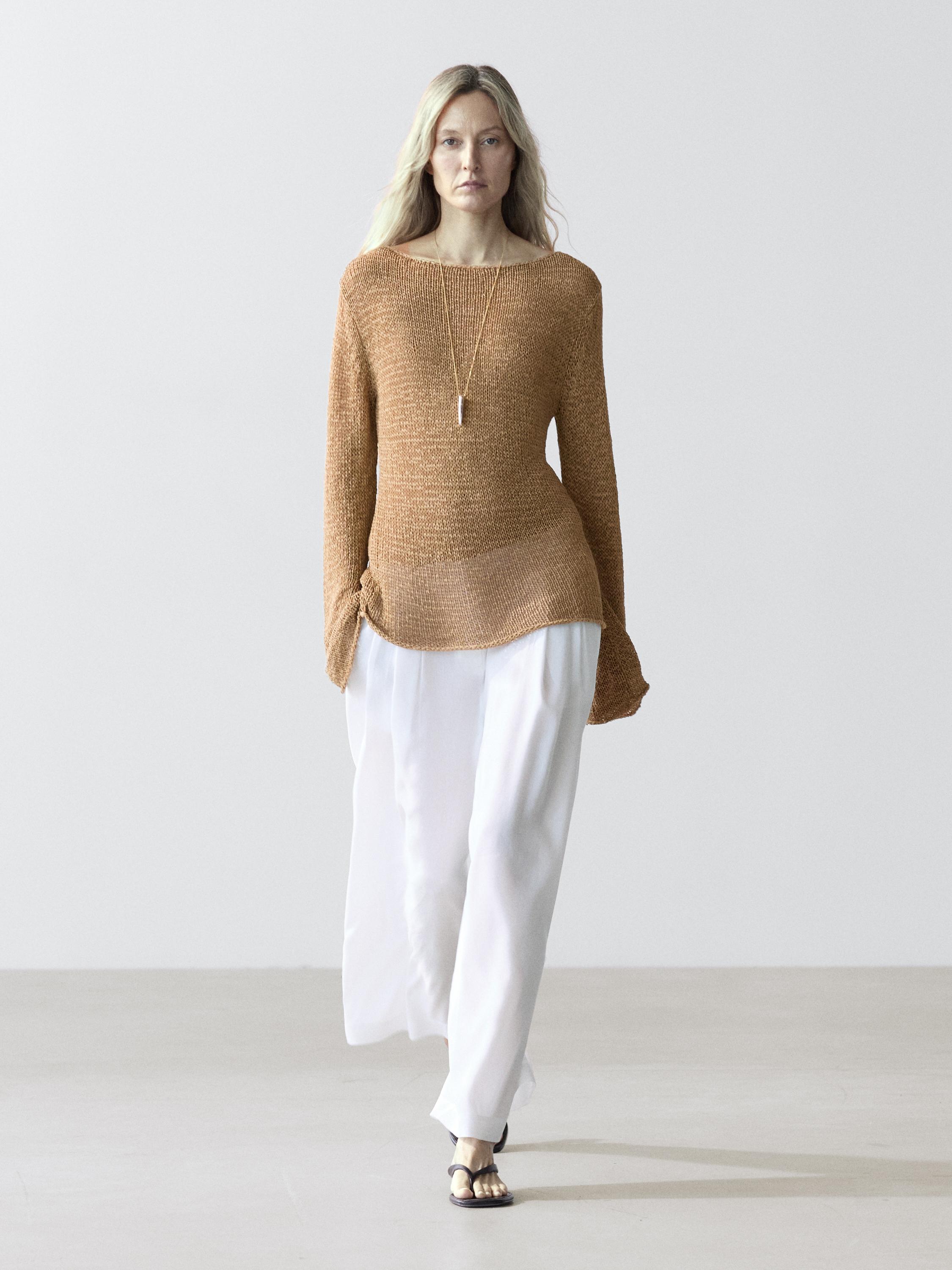 Flowing linen blend trousers