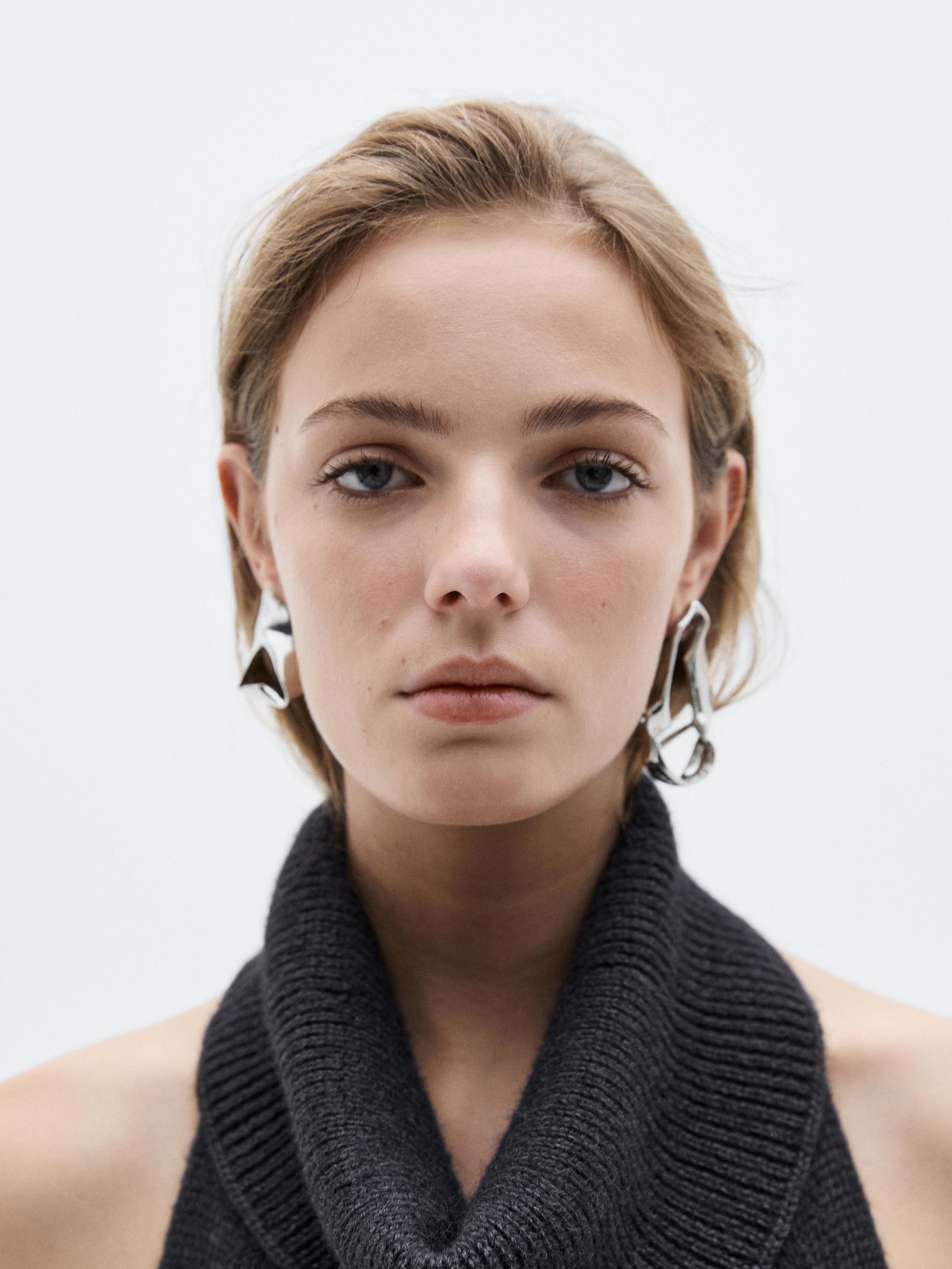 Robe Midi En Maille À Encolure Américaine - Limited - Noir - Xs - Massimo Dutti - Femme