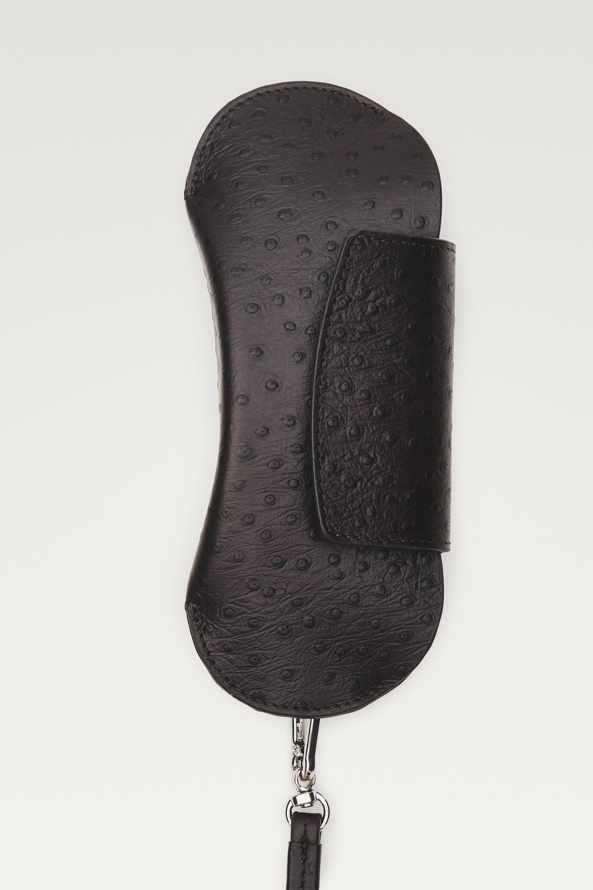 Textured nappa leather glasses case