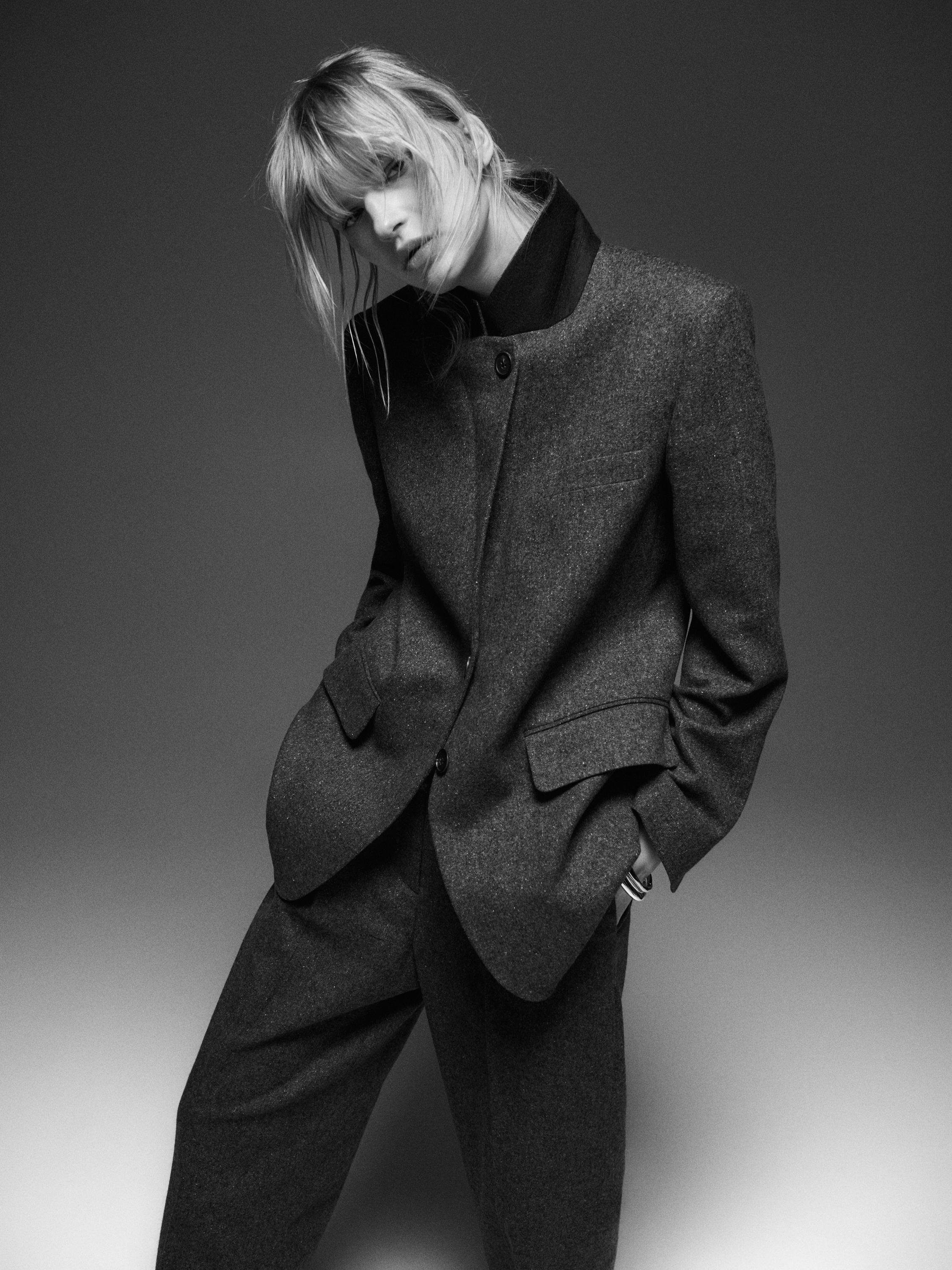 Knickerbocker yarn effect suit blazer