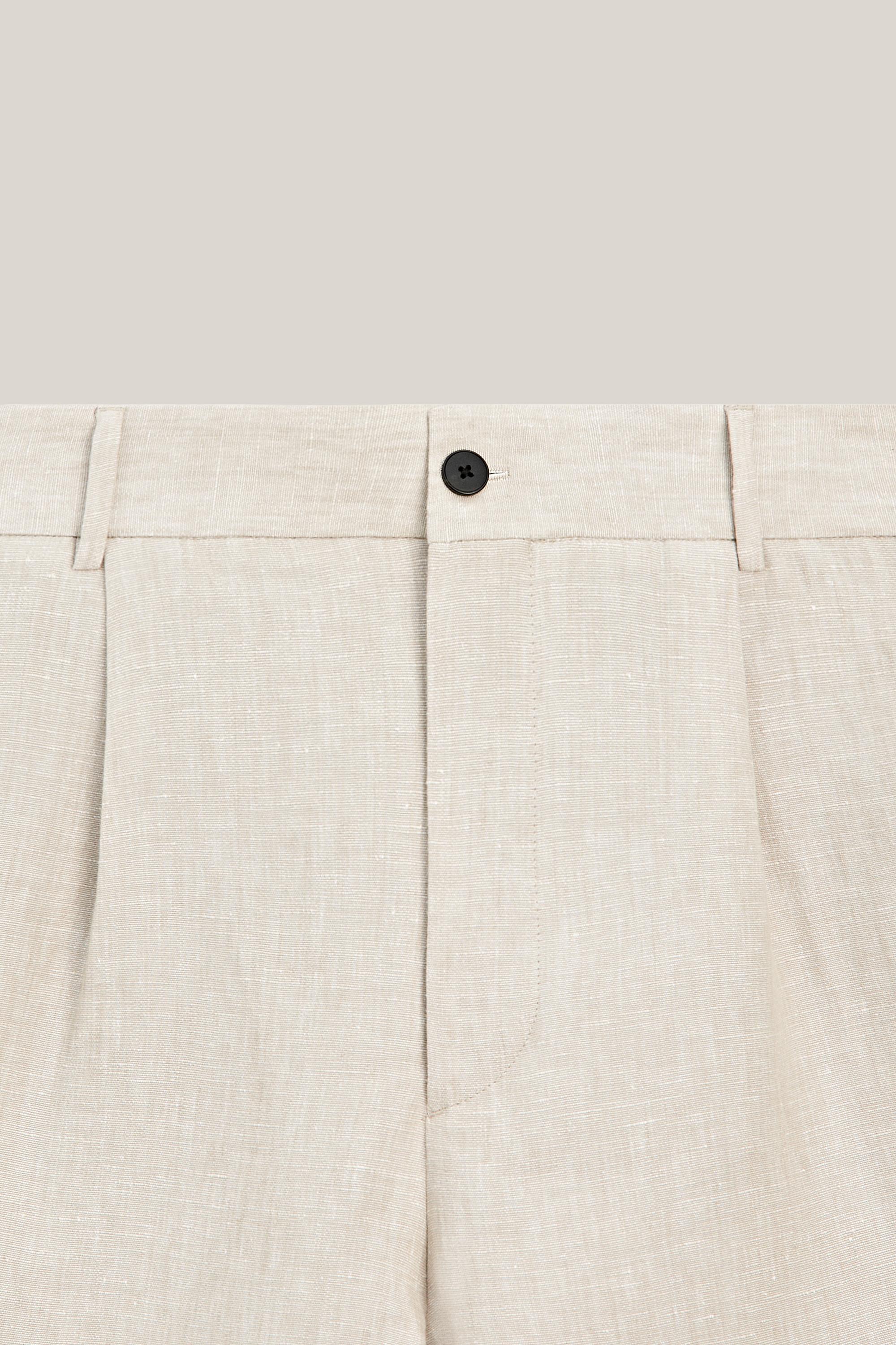 Linen Bermuda shorts with darts - LIMITED EDITION — BEIGE