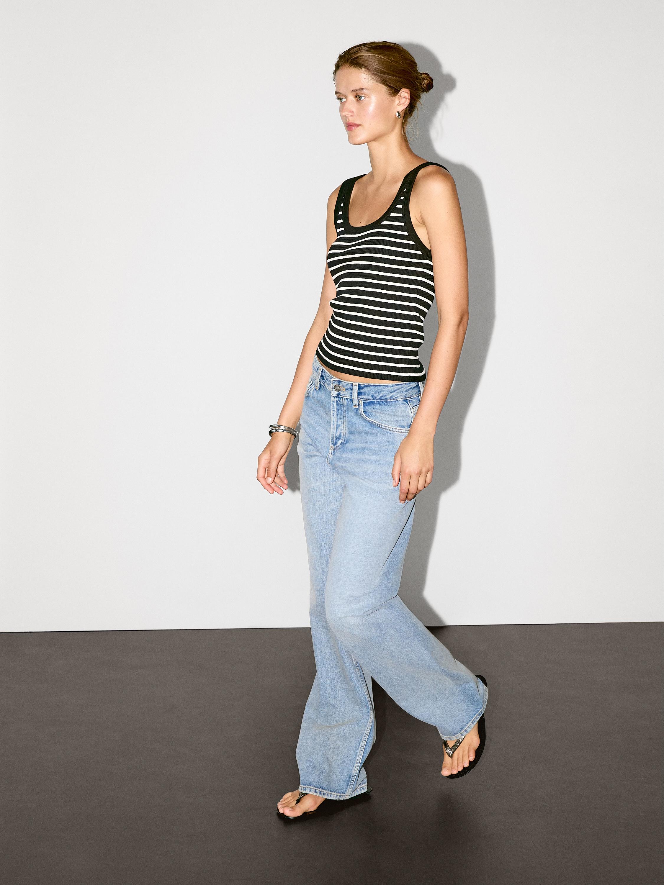 Stripe print vest top