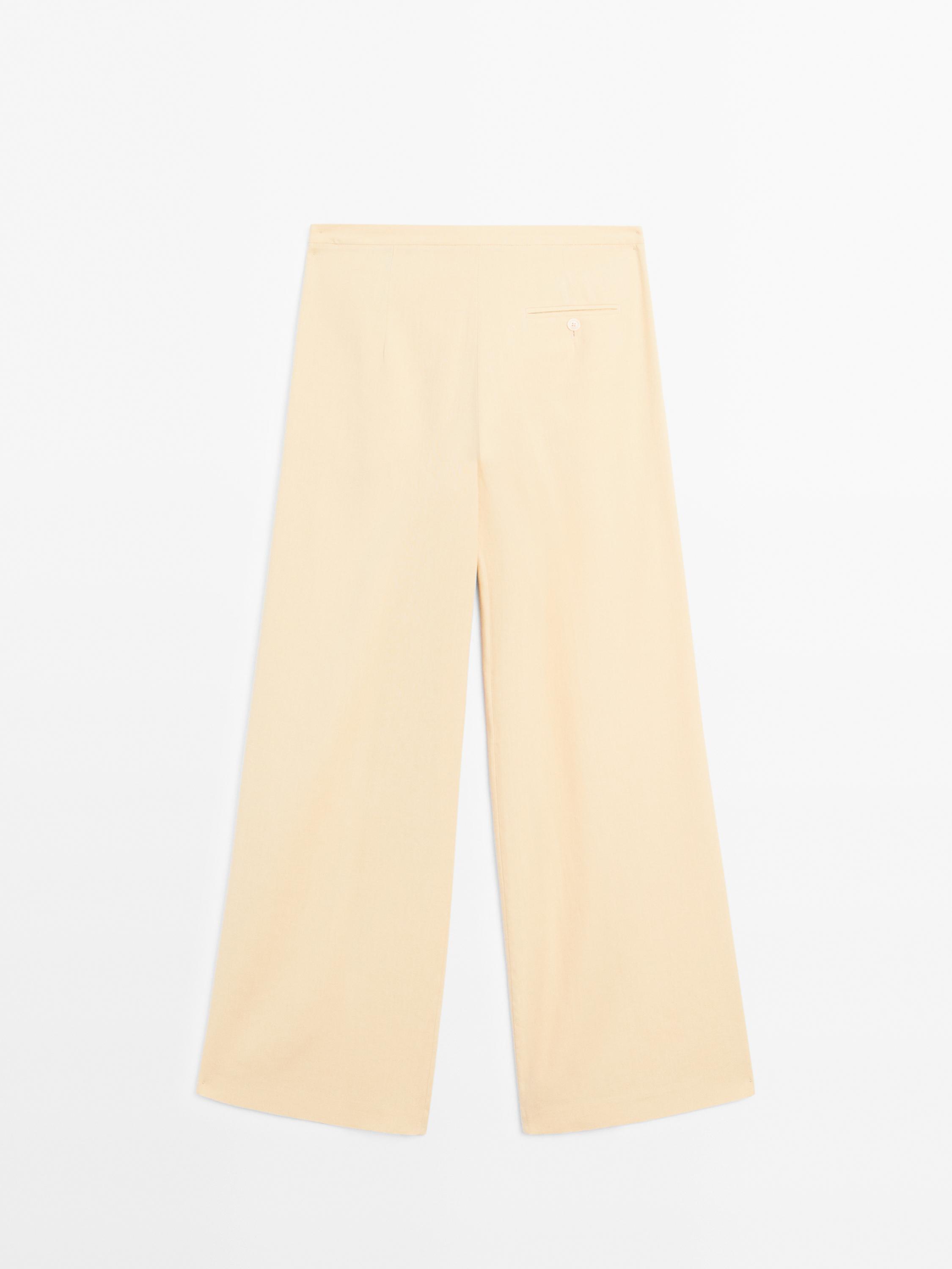 Pantalón traje mezcla lino