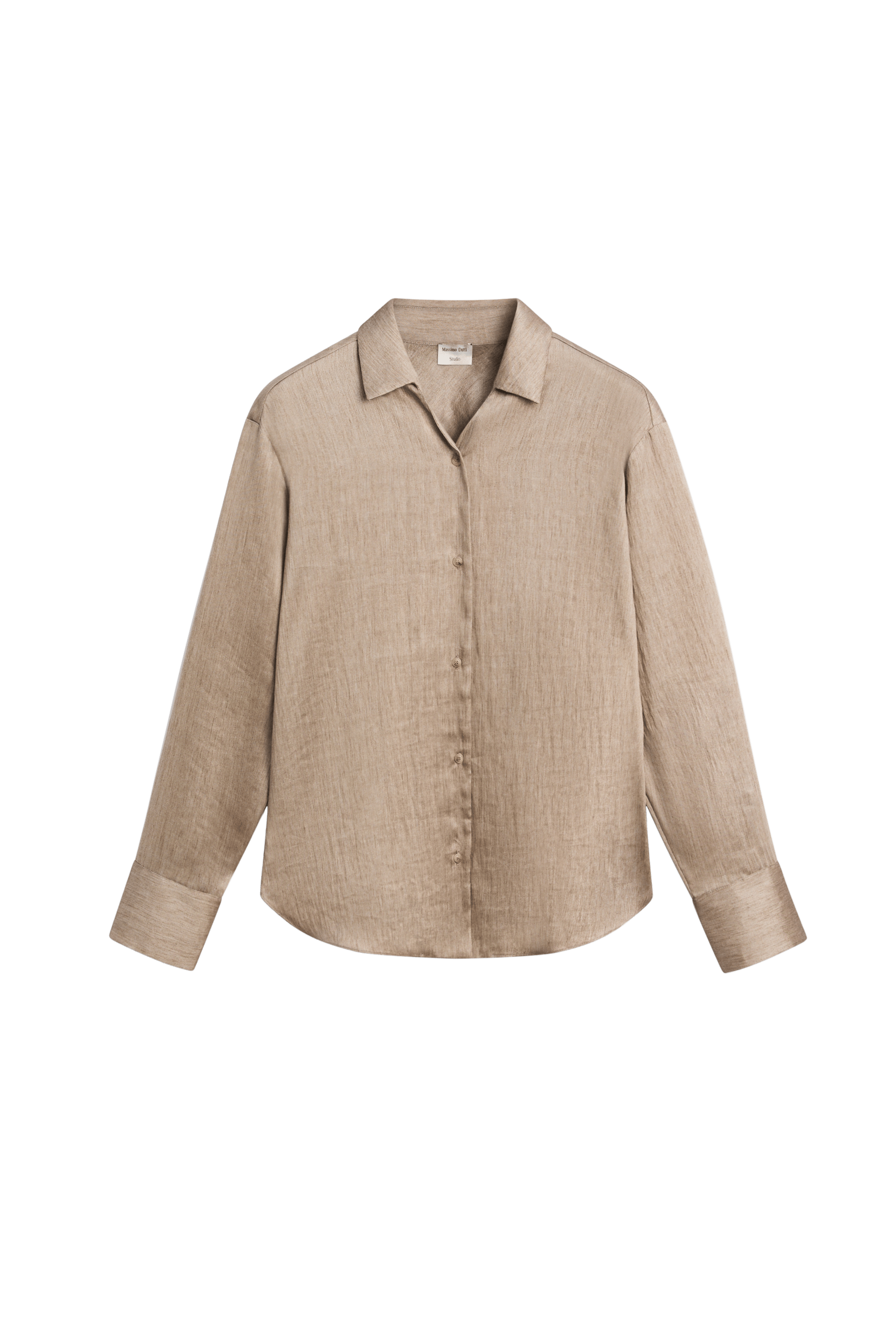 Massimo Dutti Dökümlü saten gömlek - STUDIO görsel 3