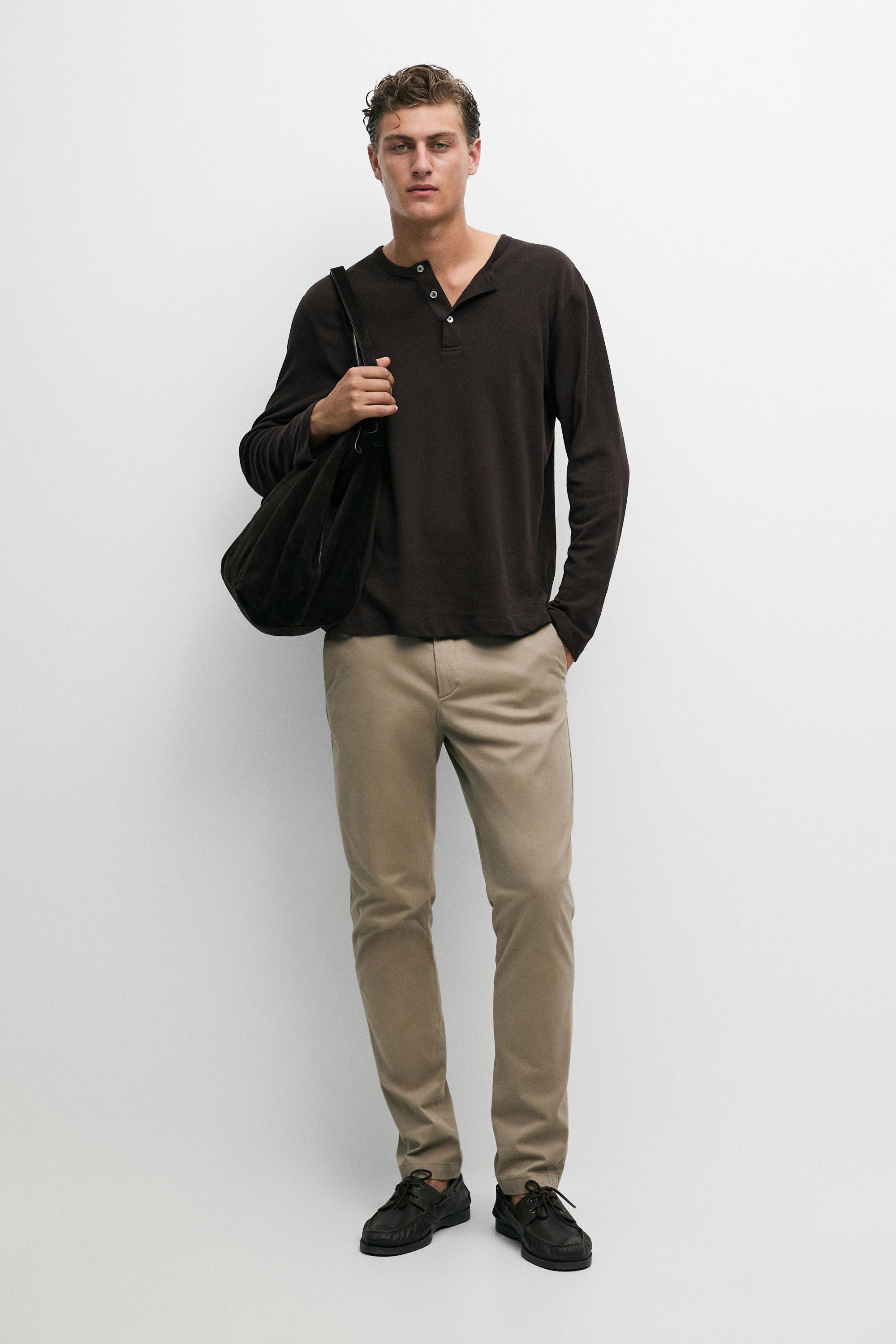 Slim fit cotton trousers — OCHRE