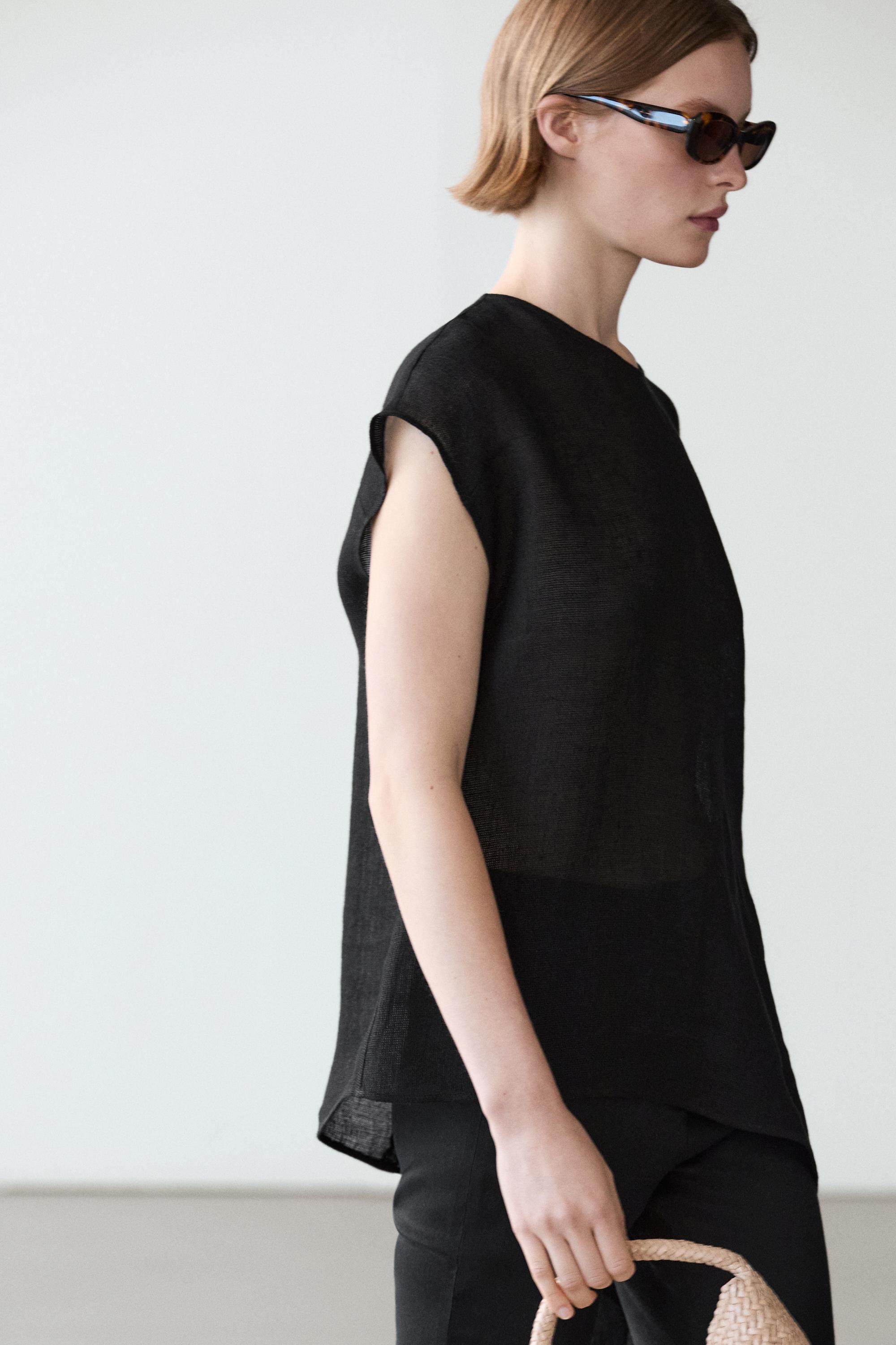 Asimetrik keten bluz