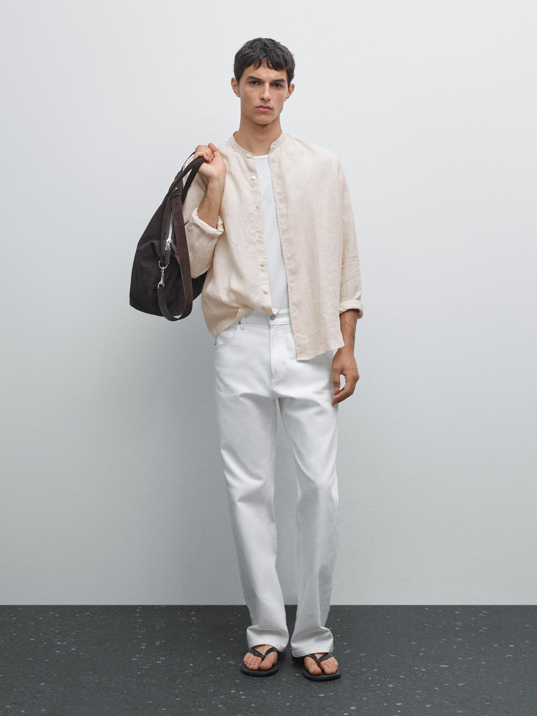 Chemise regular à col mao