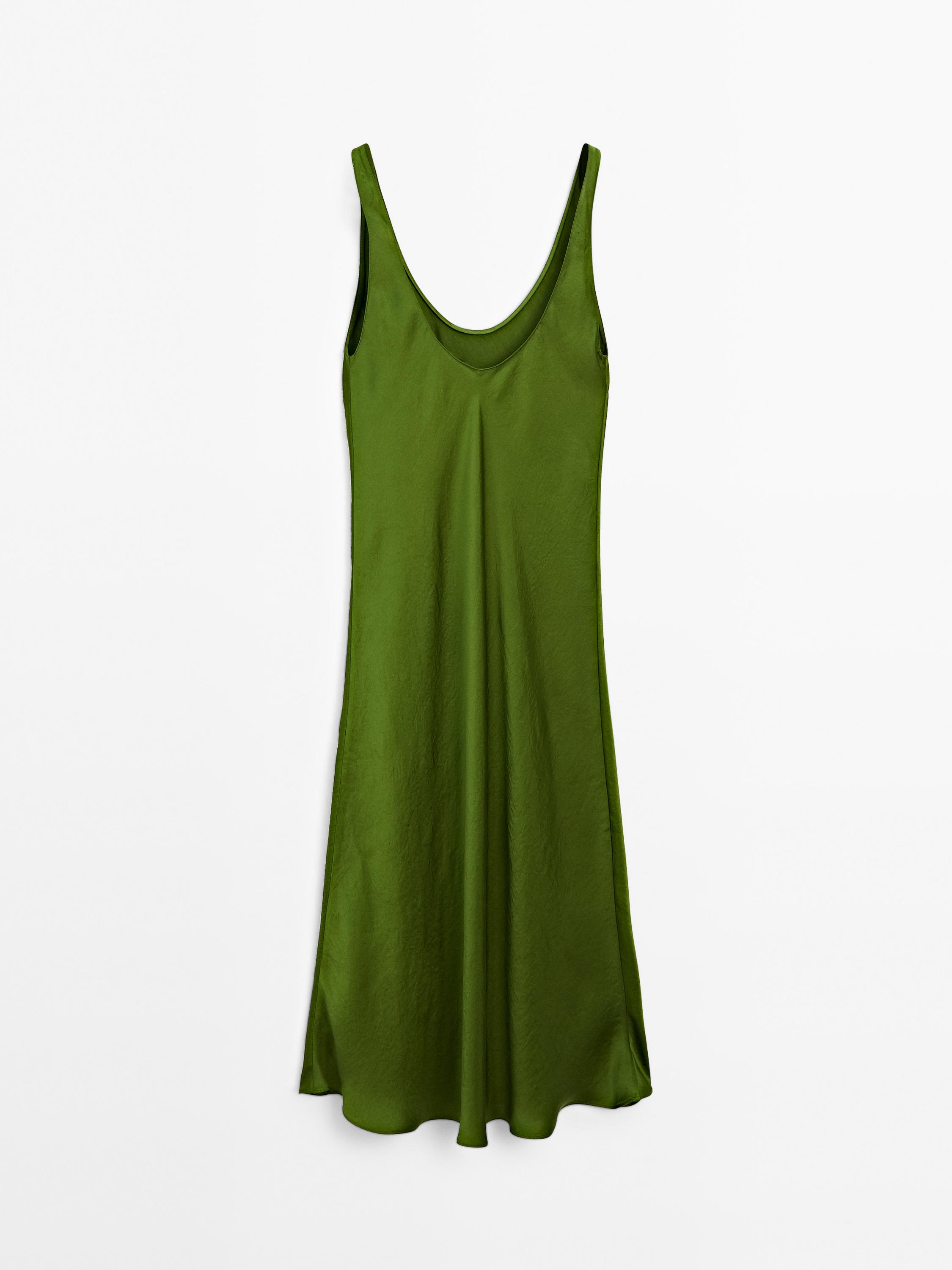 Vestido midi lencero satinado