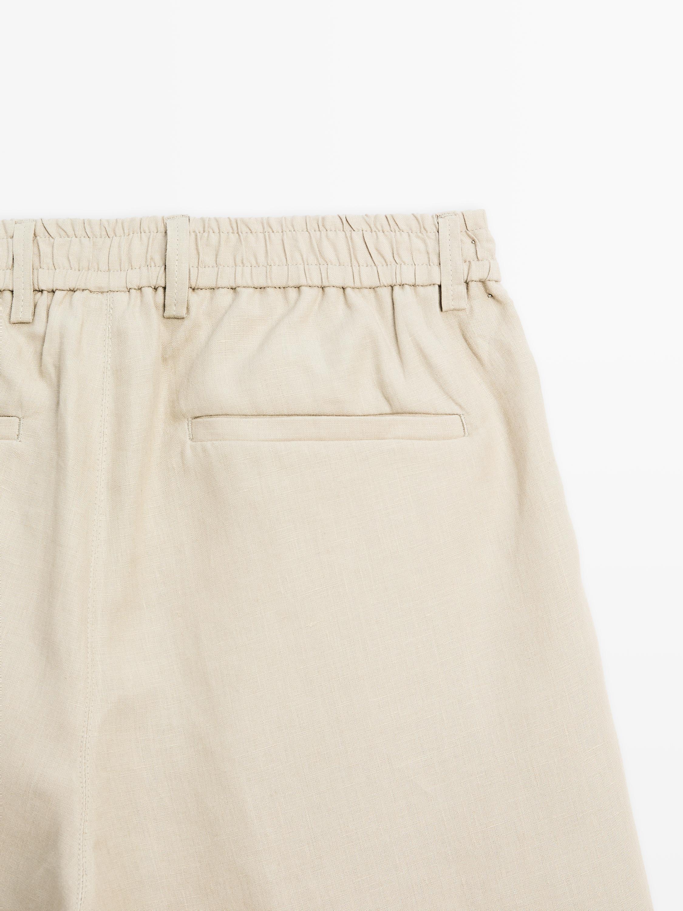 Bermuda semi jogger fit 100% lino
