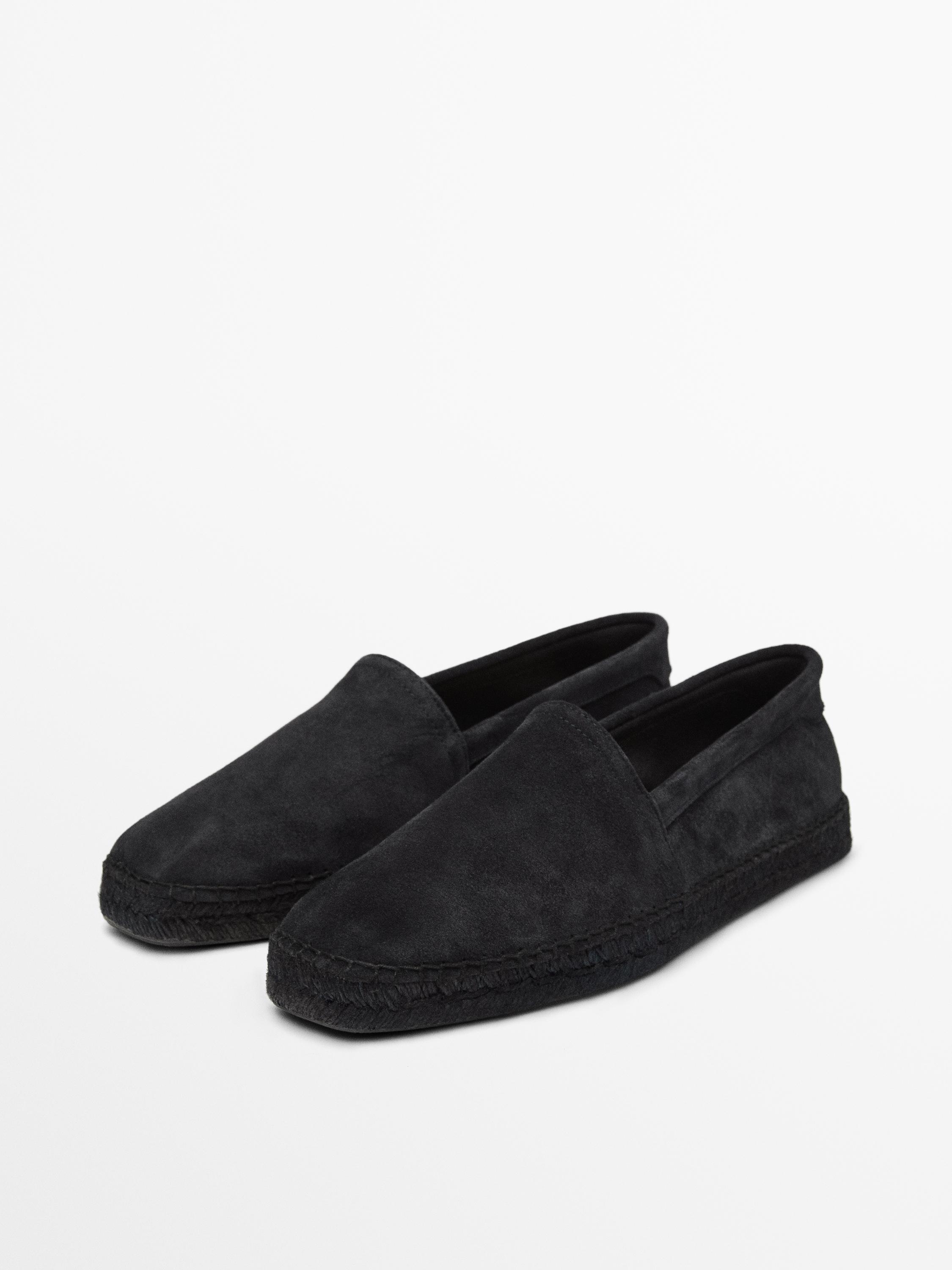 Plain split suede espadrilles