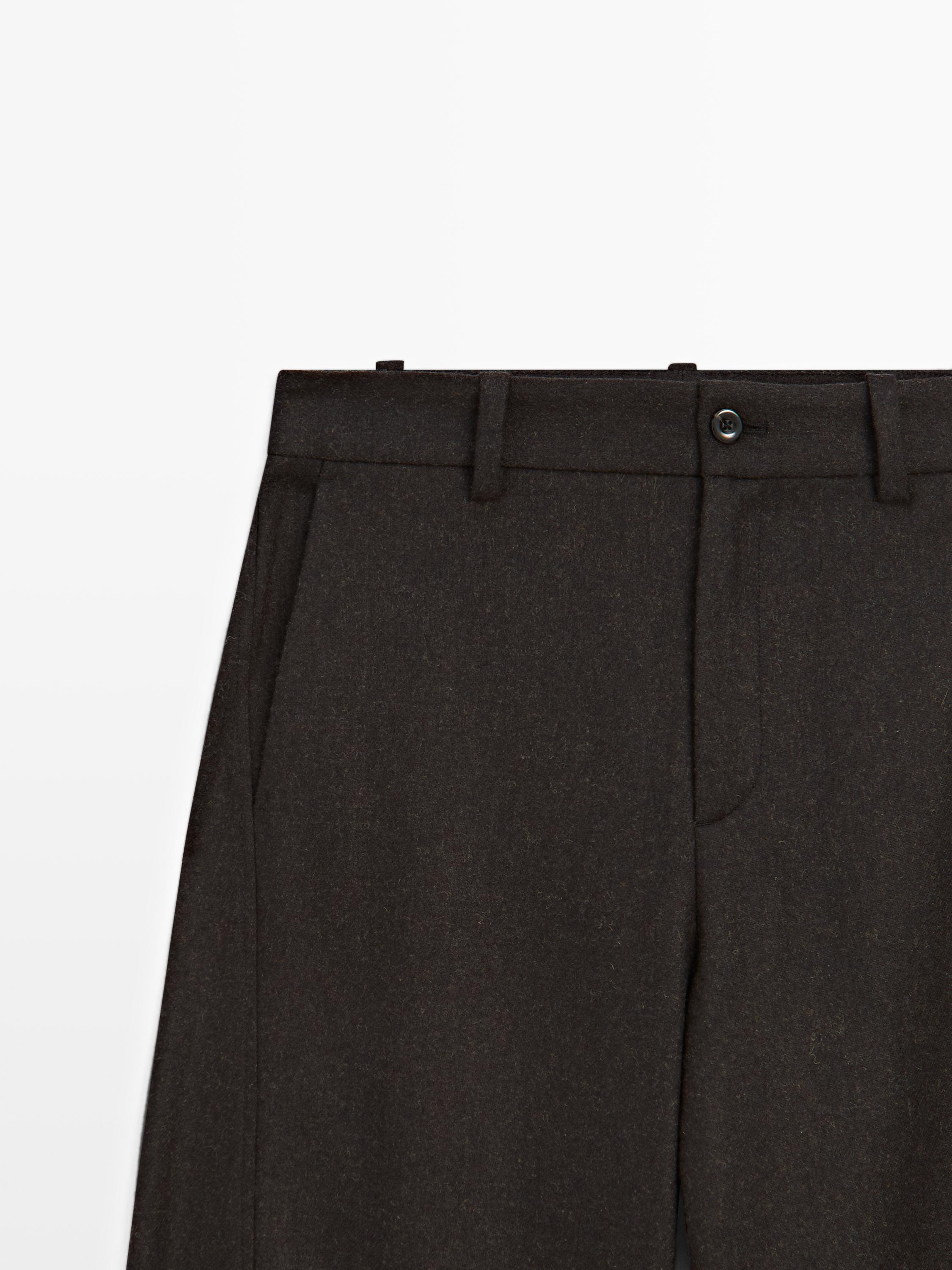 Pantalon en flanelle de laine mélangée