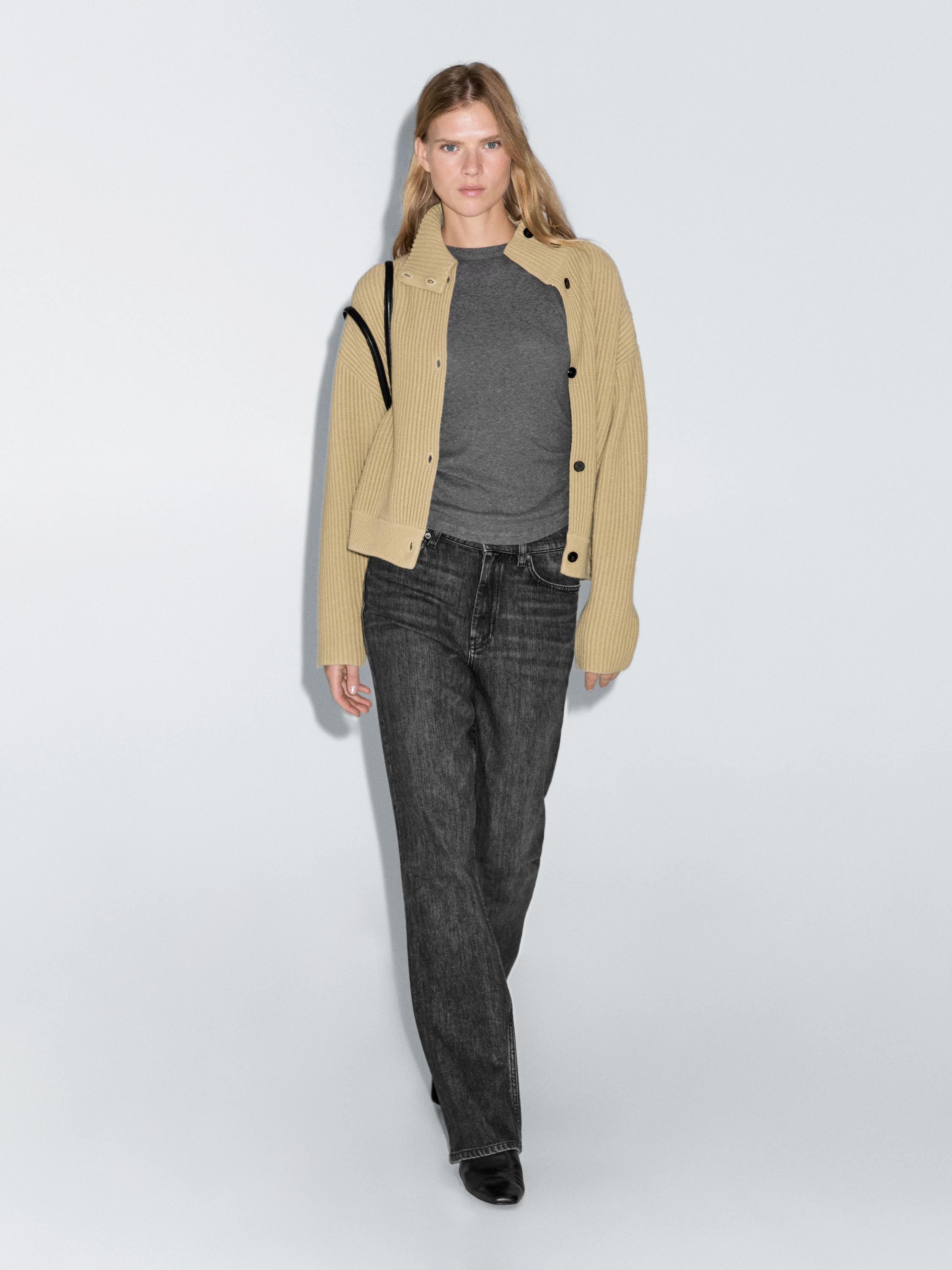 High-waist boot-cut jeans