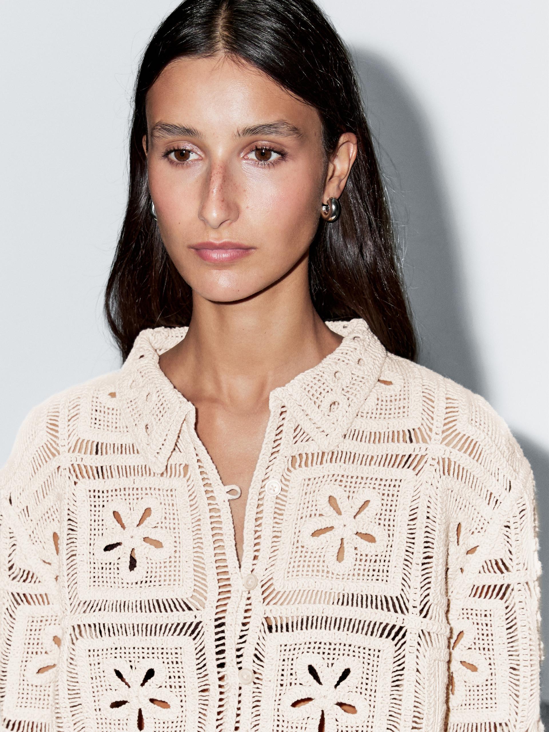 Giacca Crochet Fantasia - Ecru - S - Massimo Dutti - Femminile