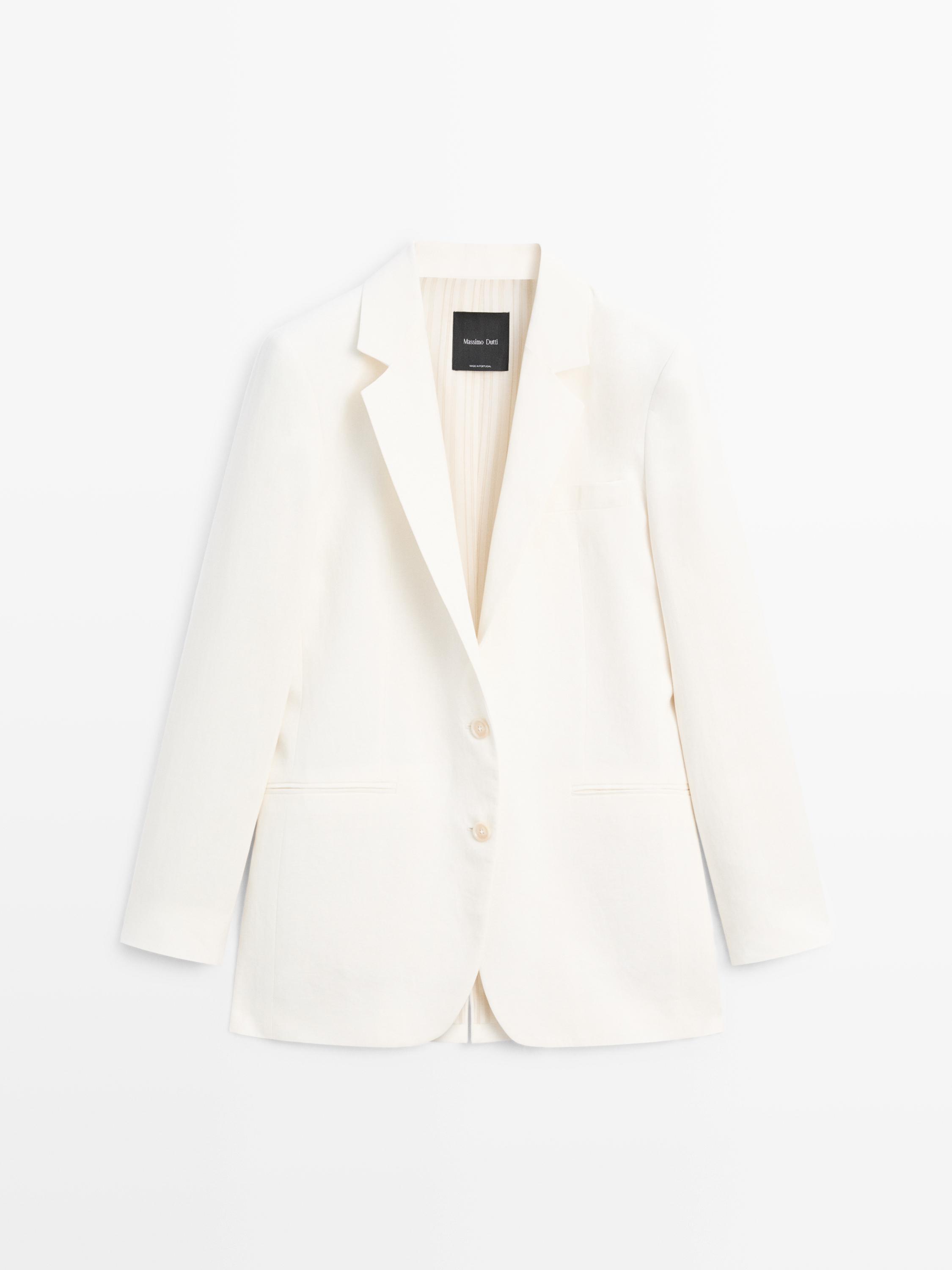 Overdimensjonert blazer i 100 % lin