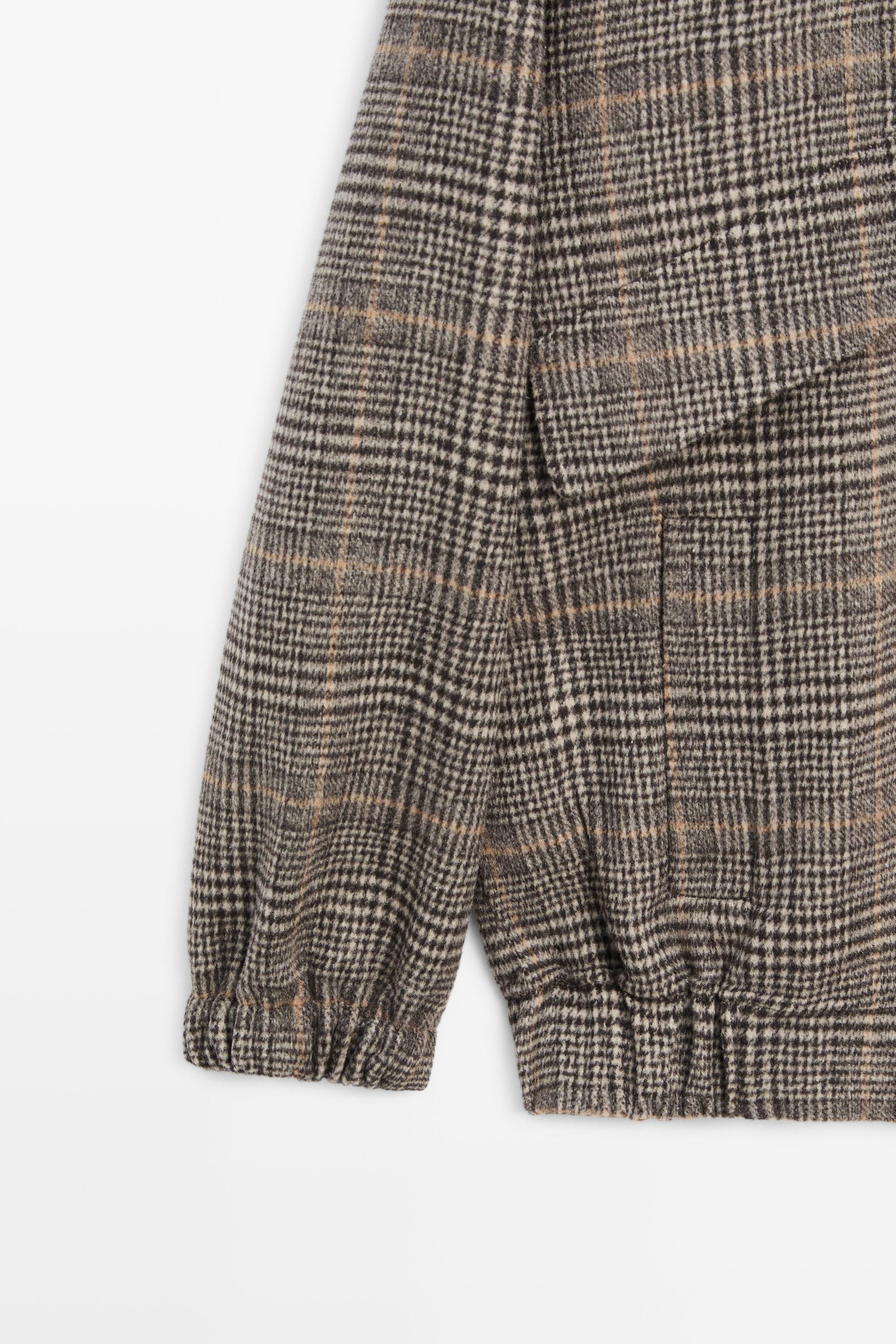 Plaid bomber jacket — BLACK