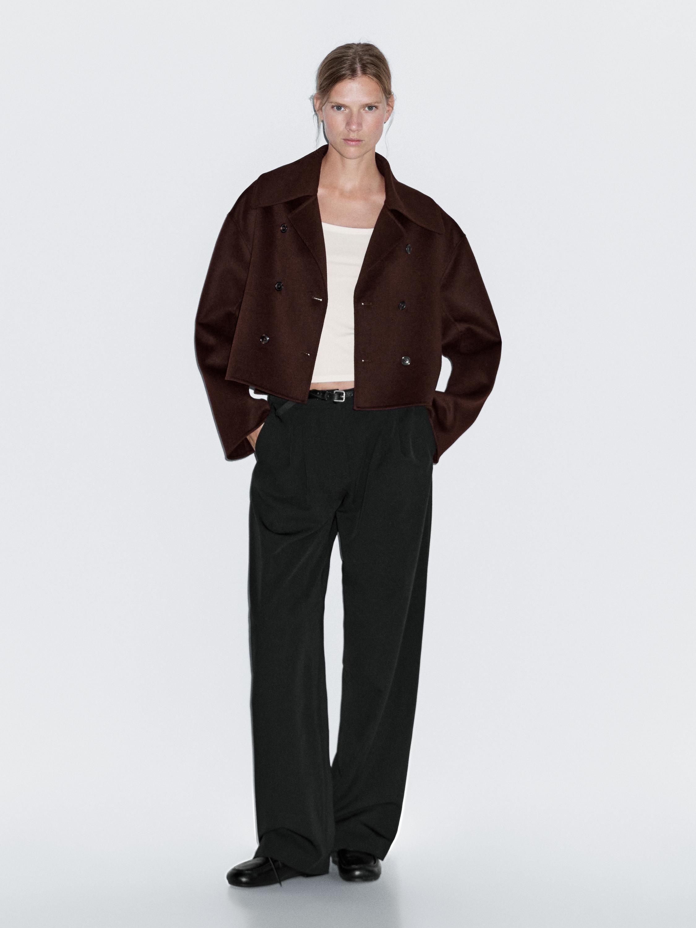 Short wool blend coat