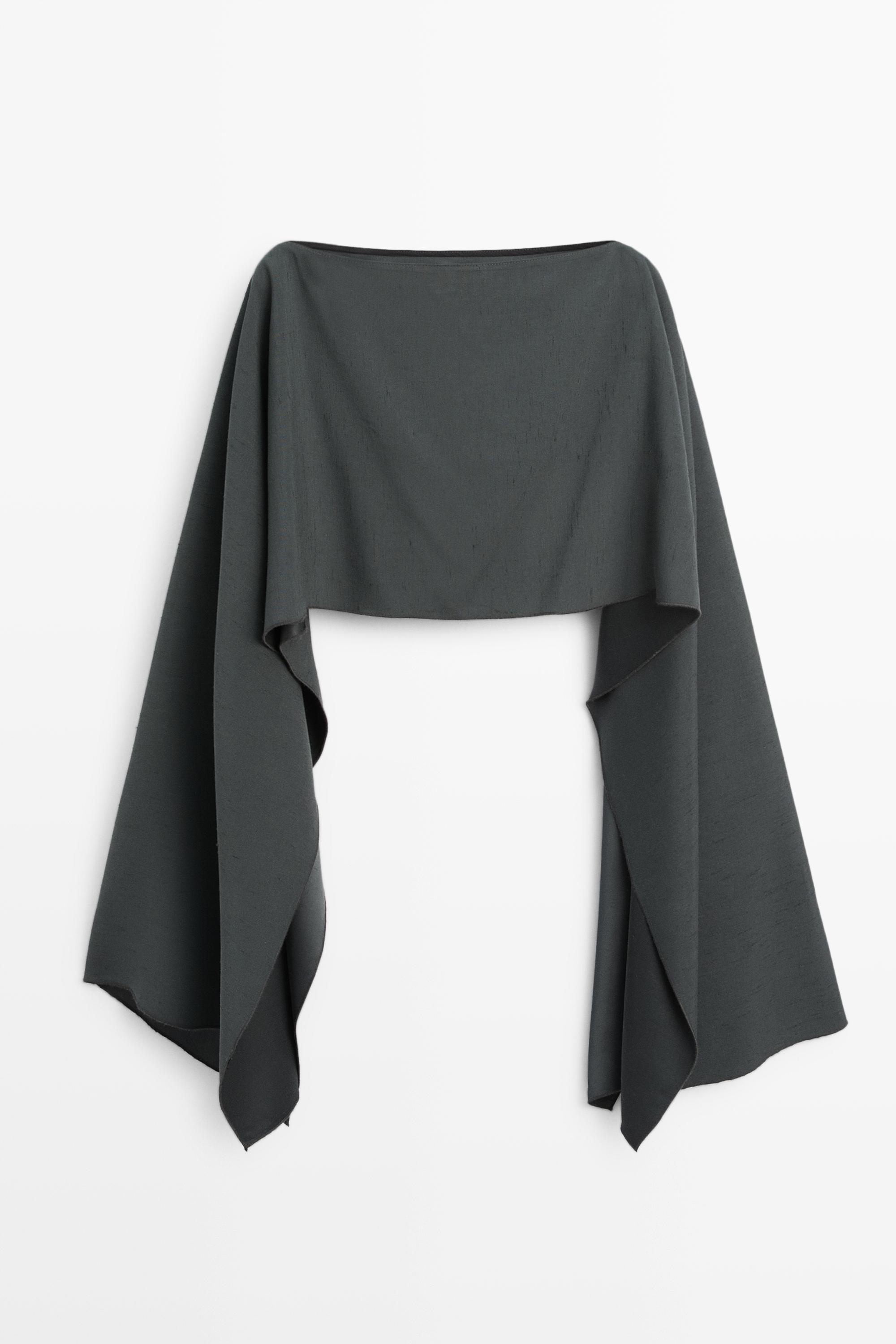 Flowing asymmetric total look cape - STUDIO — PETROLEUM