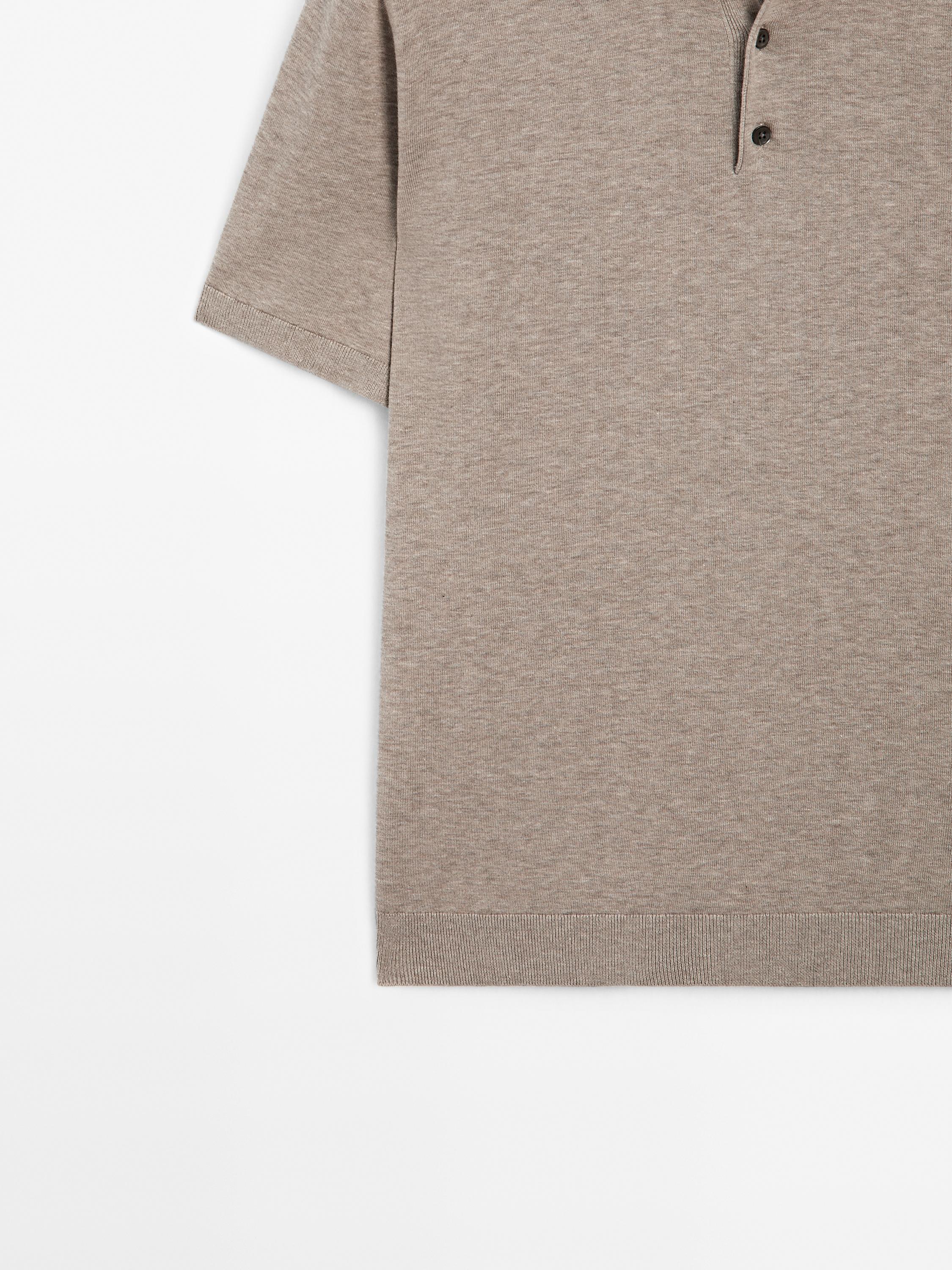 Short sleeve cotton polo sweater