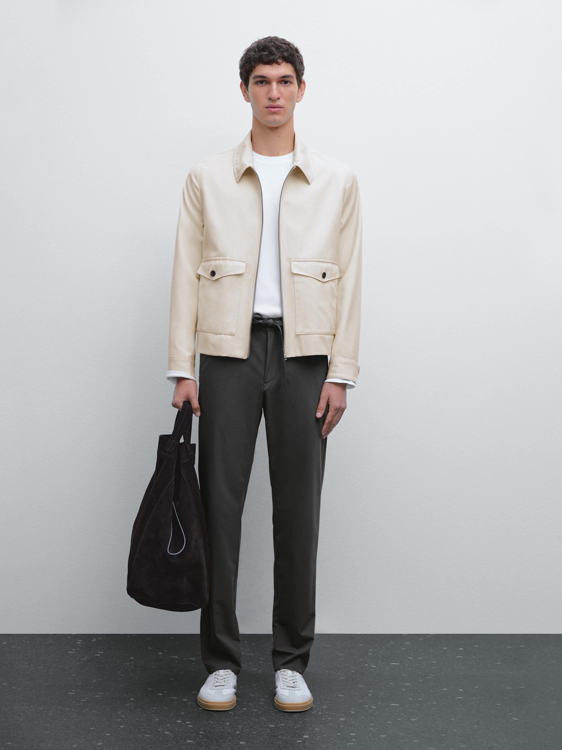 بنطلون تقني بقصة منتظمة