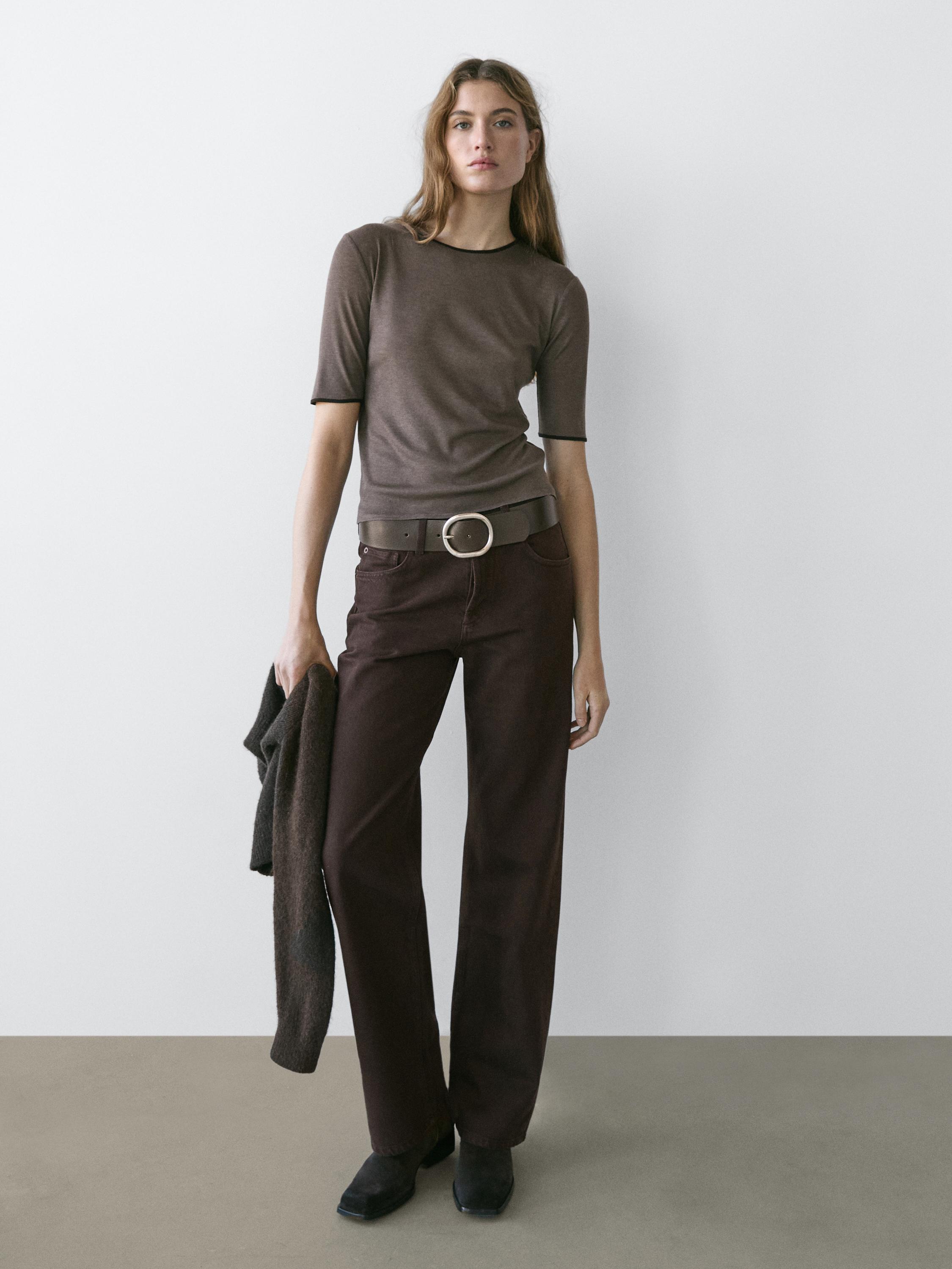 Wide-leg jeans — Chocolate