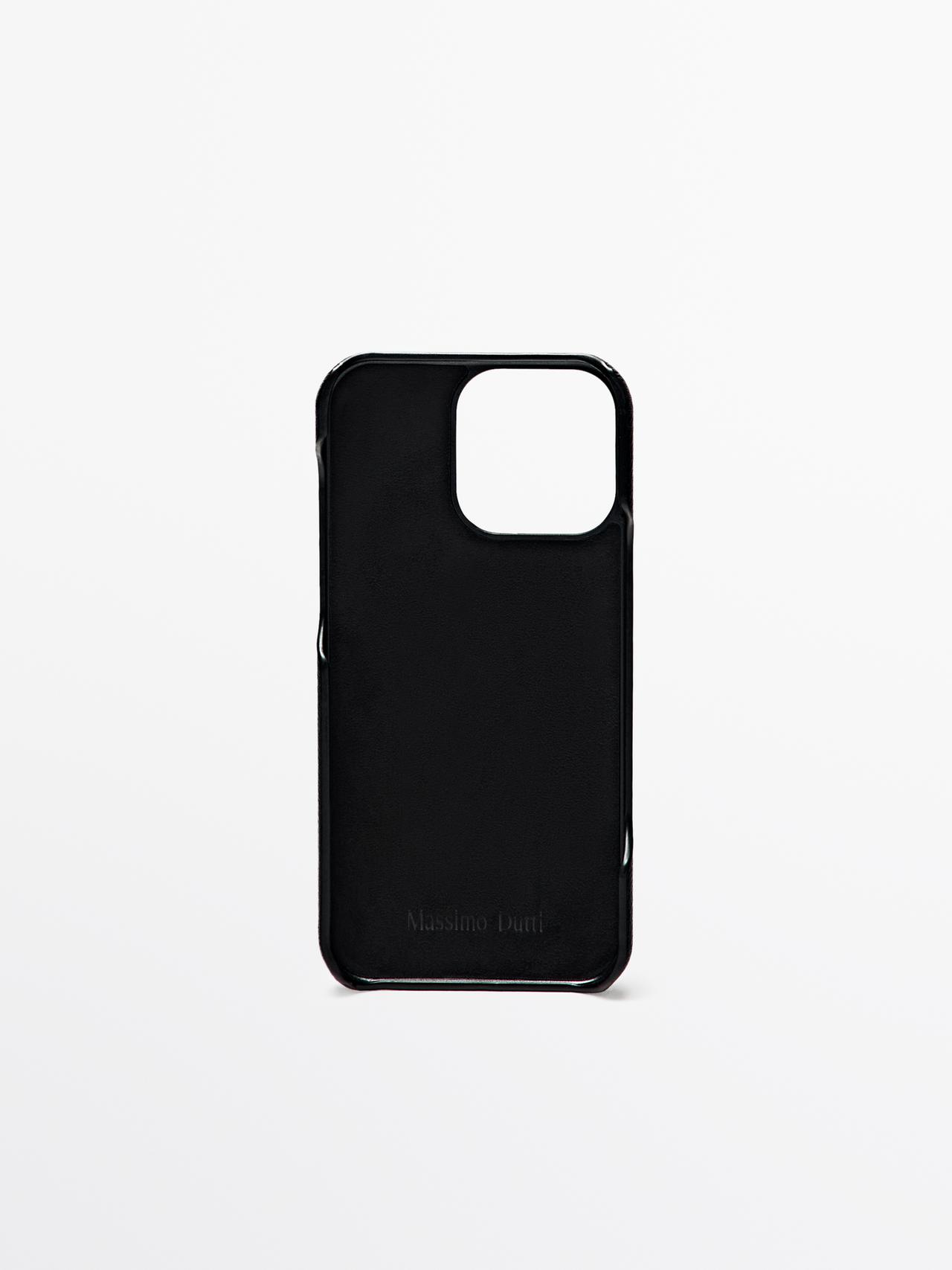 Nappa leather iPhone 16 Pro Max case — BLACK