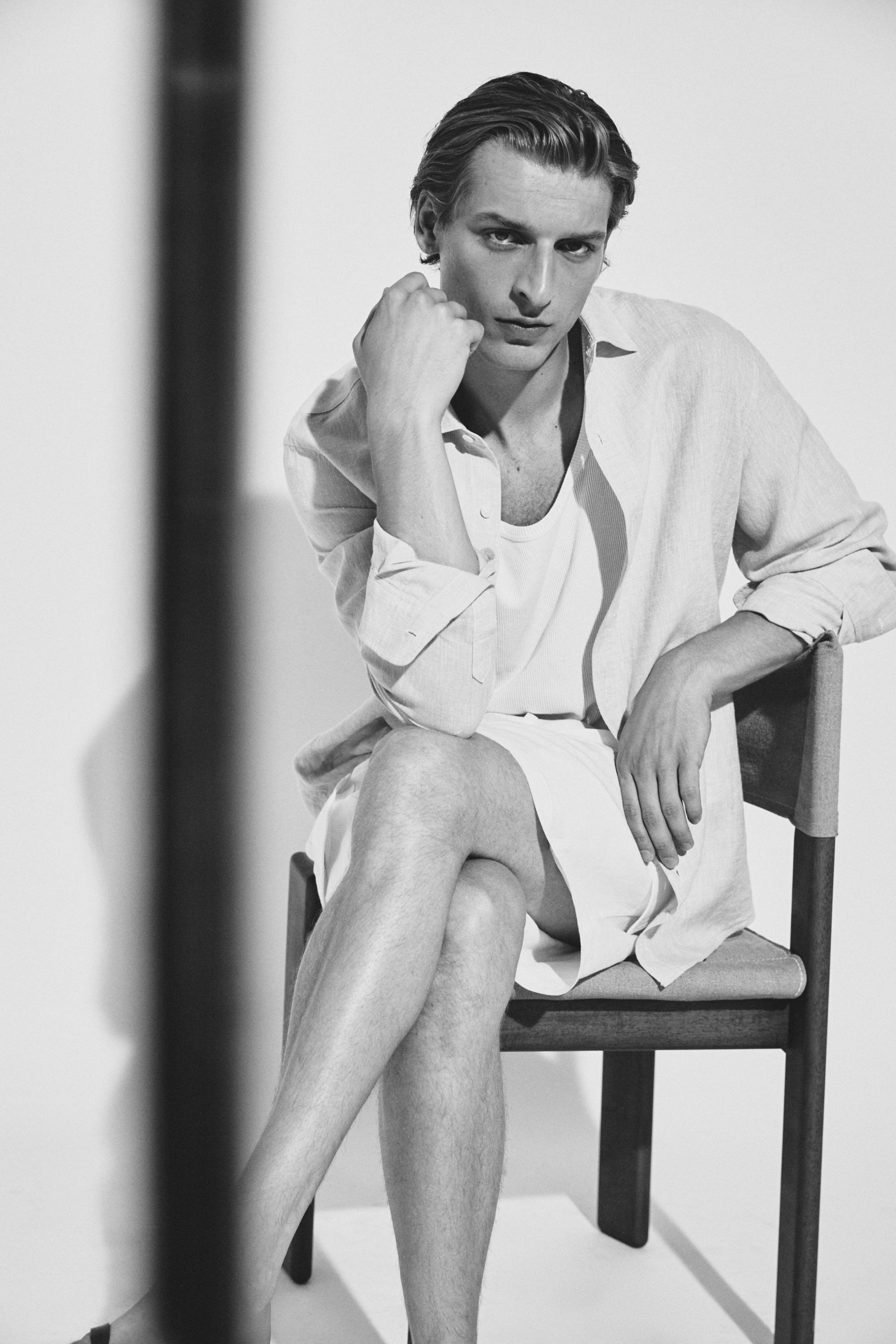 100% linen cargo Bermuda shorts — WHITE