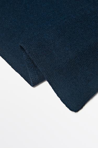 100% cashmere fine-knit scarf — NAVY BLUE 5