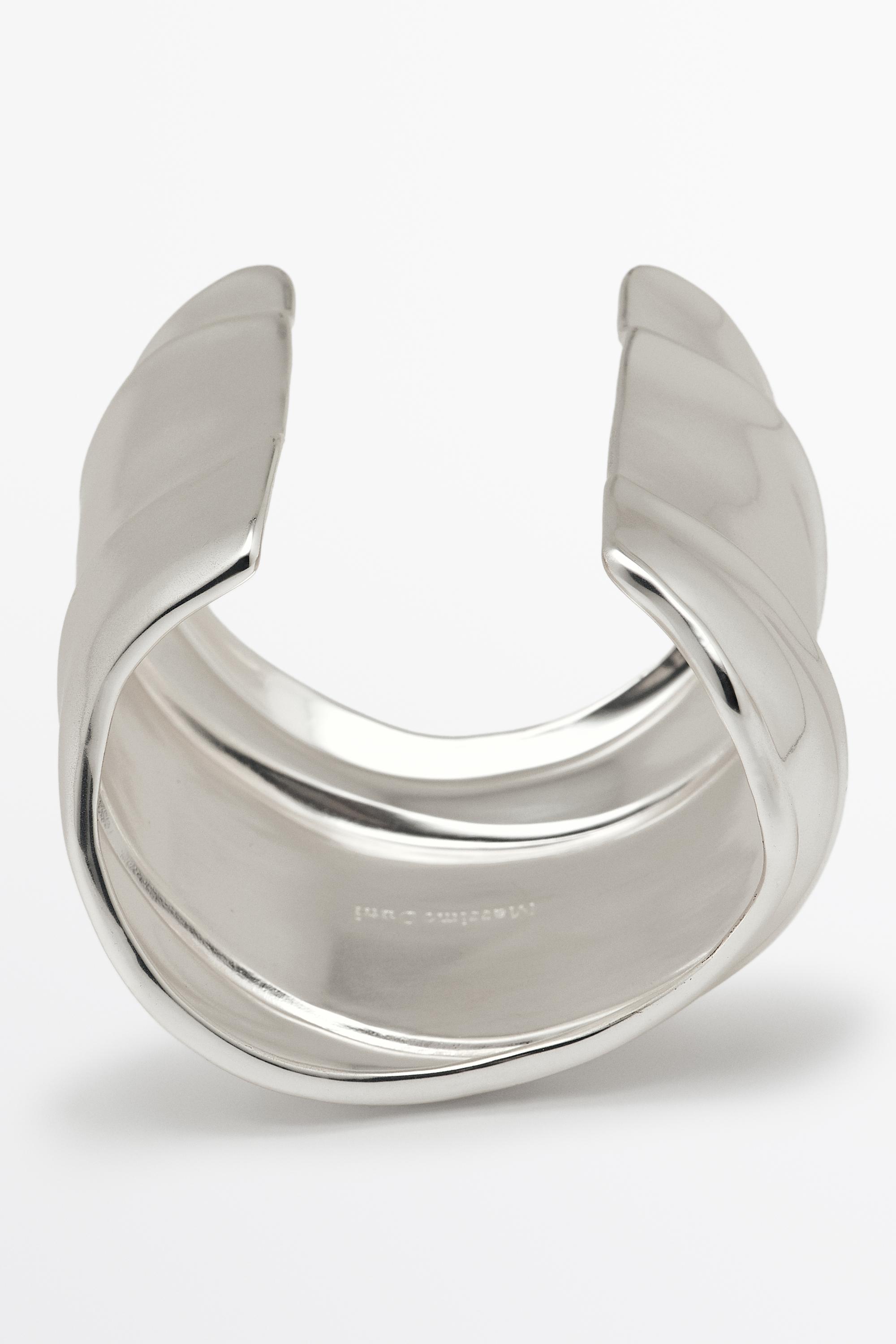Wide draped-effect bracelet — SILVER