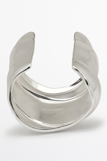 Wide draped-effect bracelet — SILVER 4