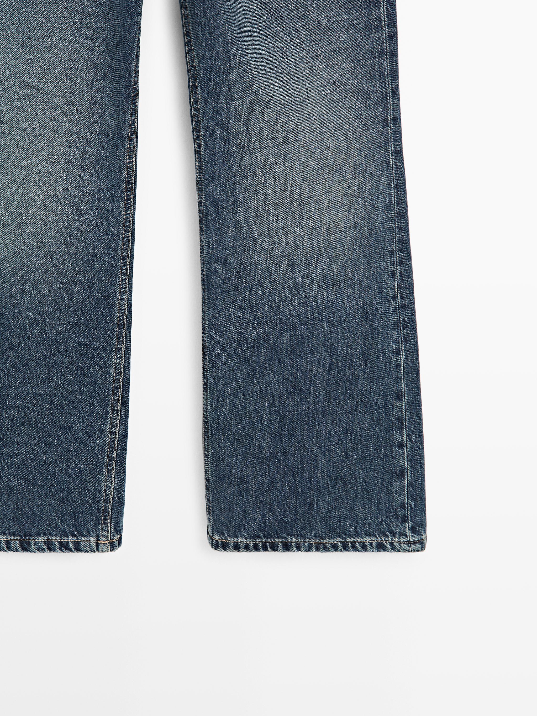 Mid-rise cropped flare fit jeans — MEDIUM BLUE