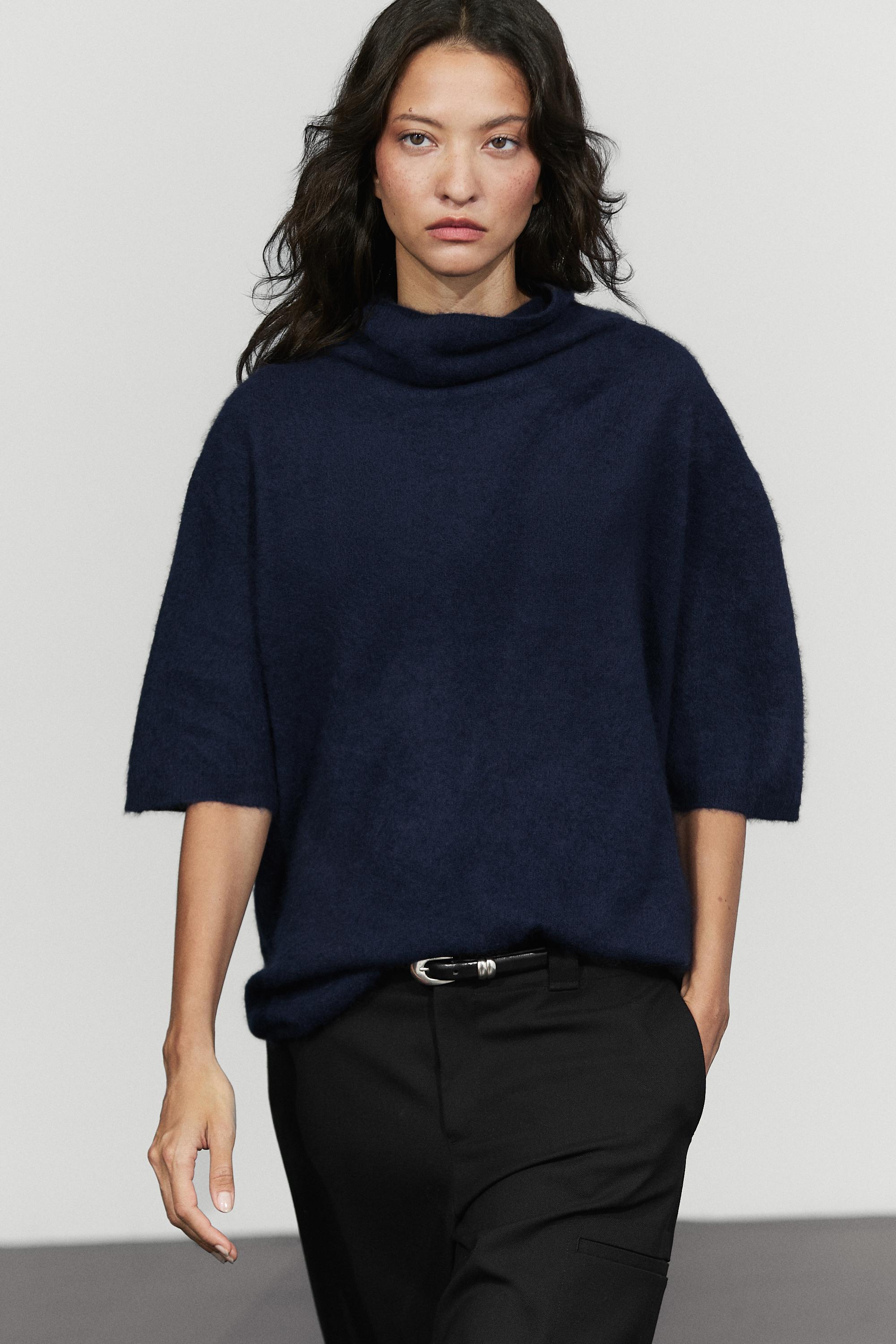 Jersey punto manga corta oversize 100% lana