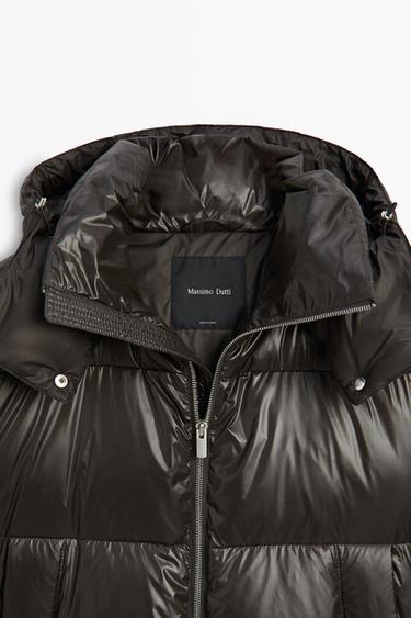 Down jacket with mitten detail — DARK MARL 9