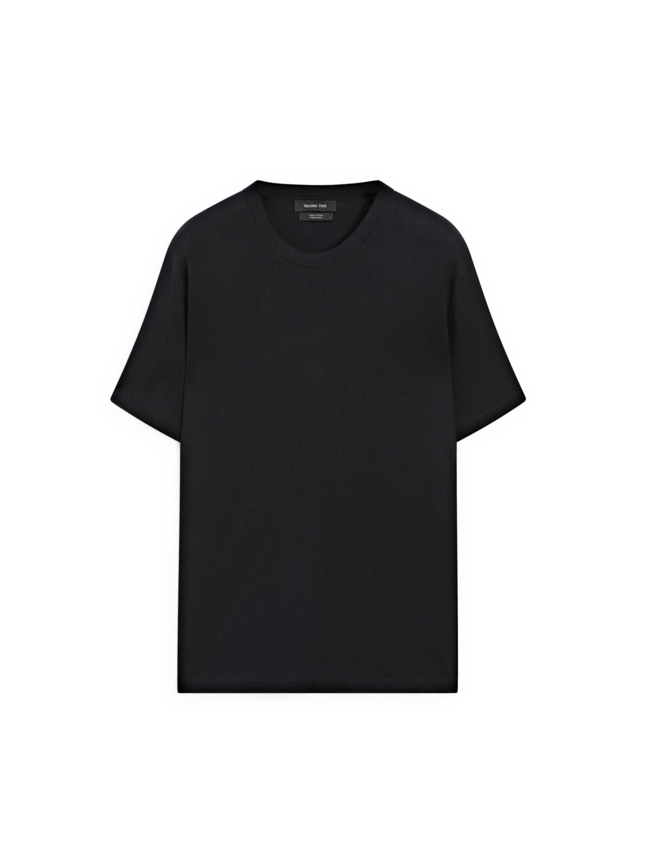 100% cotton short sleeve knit sweater — NAVY BLUE