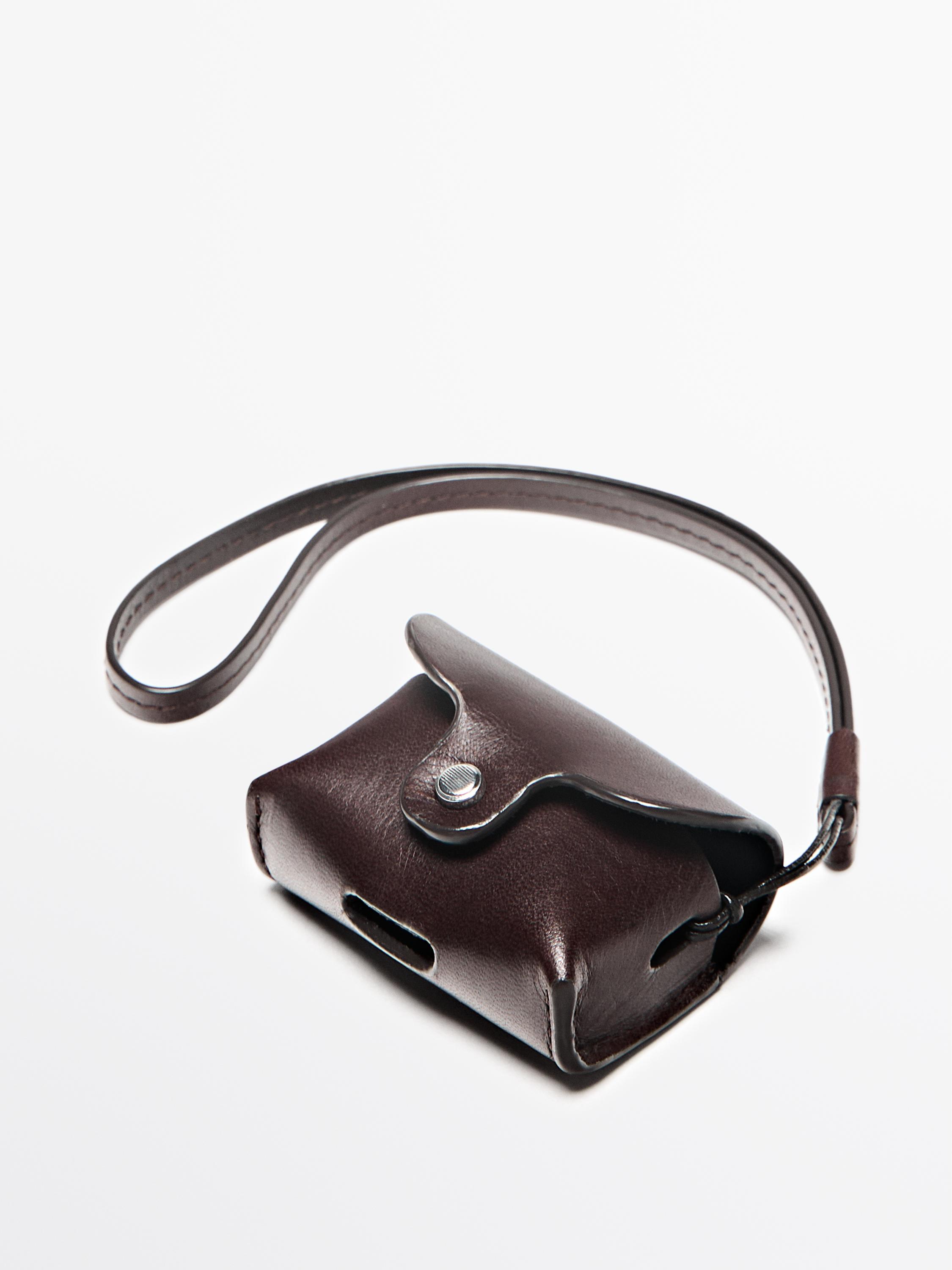 Bolsa para AirPods em pele napa